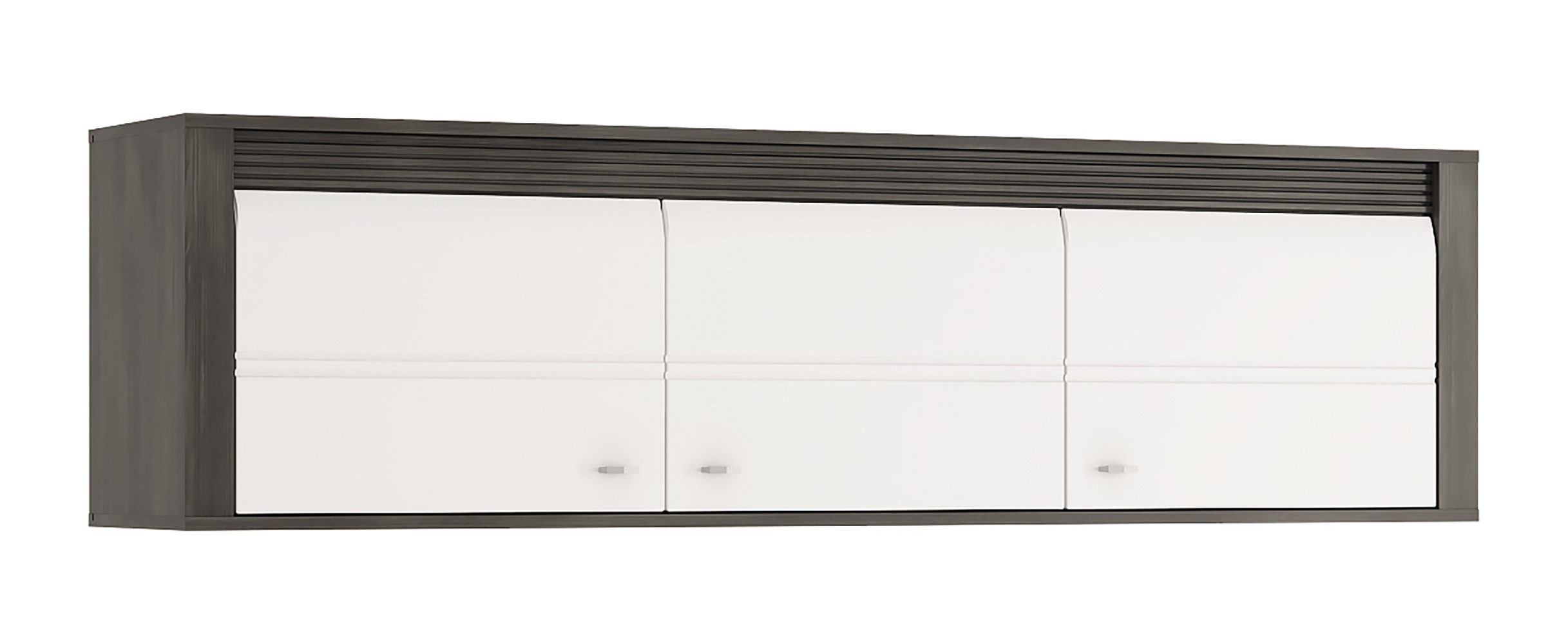 Feldmann-Wohnen Drehtürenschrank Sevilla (chromglänzende Griffe, Wandmontage, 1-St., 3 Drehtüren, 3 Einlegeböden) 176,4cm schwarzkiefer / weiß hg 3-türig