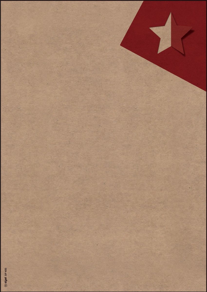 Sigel Designpapier Weihnachtspapier-Set A4 100g 25 Blatt Kraftpapier Cut-out style