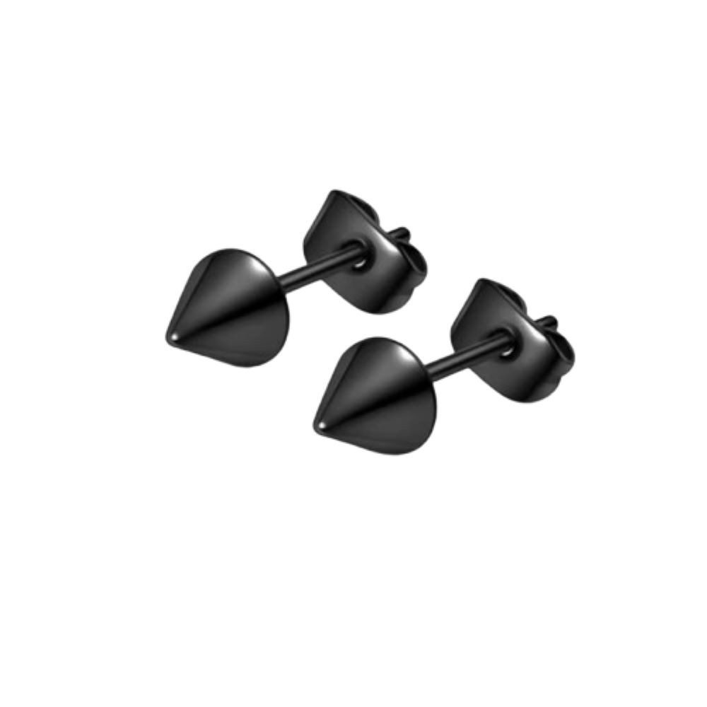 Ohrring-Set Ohrstecker schwarz Kegel aus Edelstahl Unisex