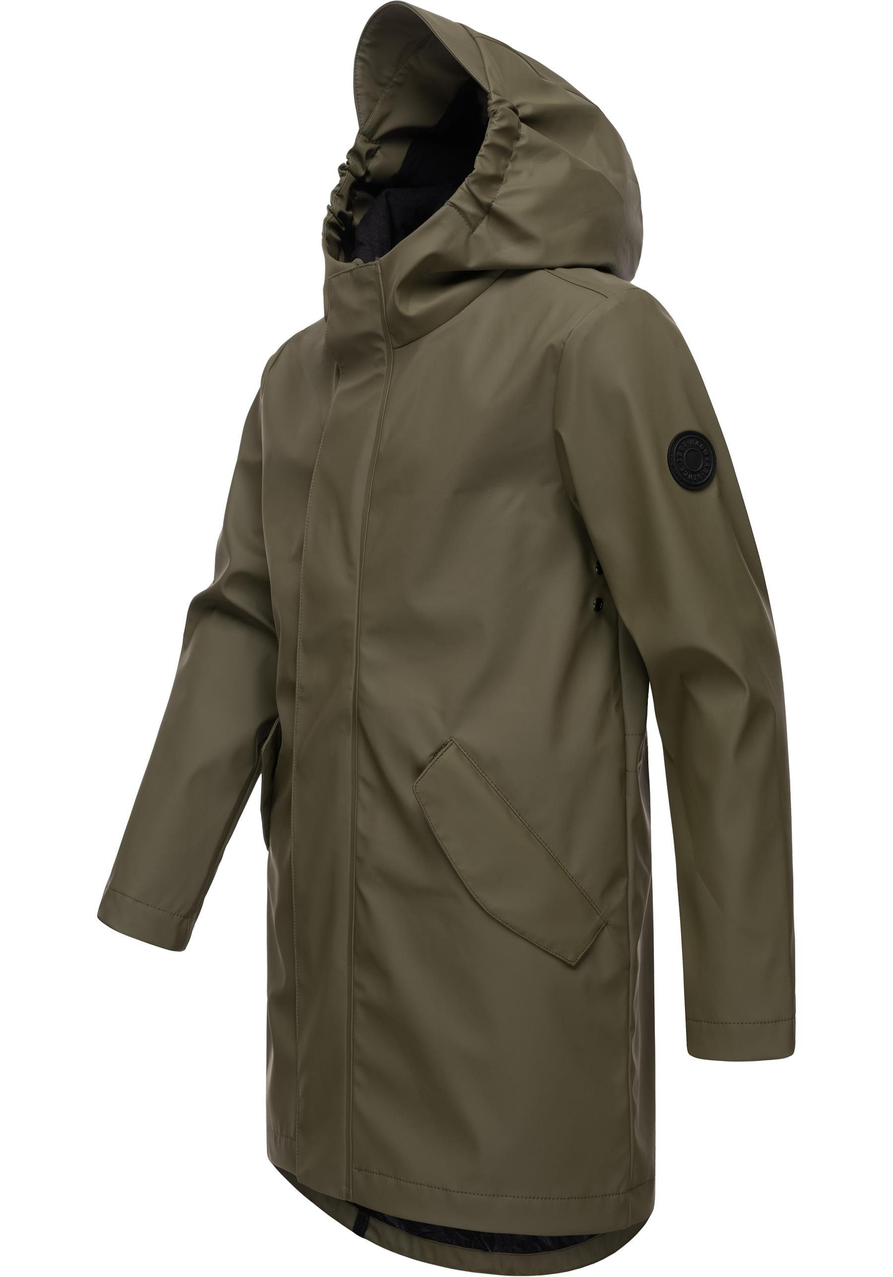 Ragwear Regenmantel olivgrün Bivoyek Regenjacke Übergangszeit die stylische Jungen für