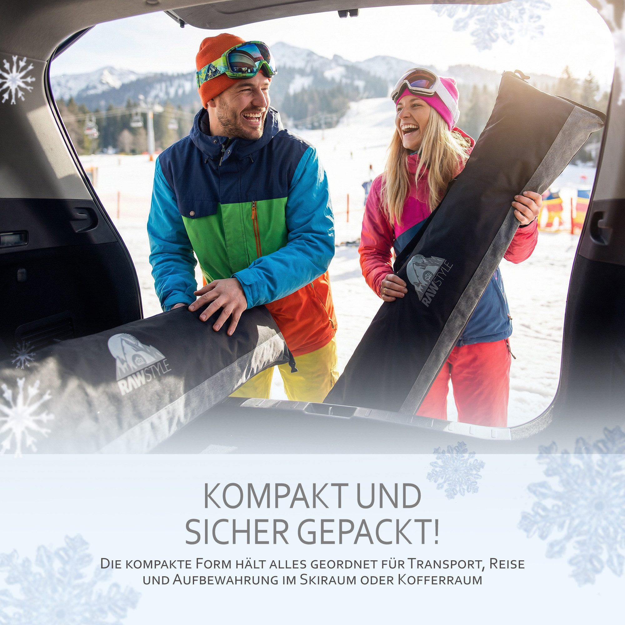 BambiniWelt by Rafael K. Skitasche Snowboardtasche für Board Boots Helm verstellbares Rolltop 140-170cm, universelle Snowboardtasche, Rolltop-Systems 140-170cm