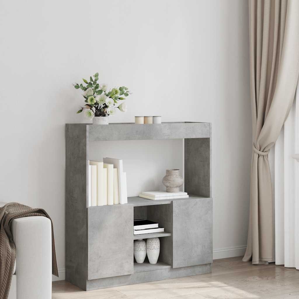vidaXL Bücherregal Highboard Betongrau 92x33x100 cm günstig online kaufen