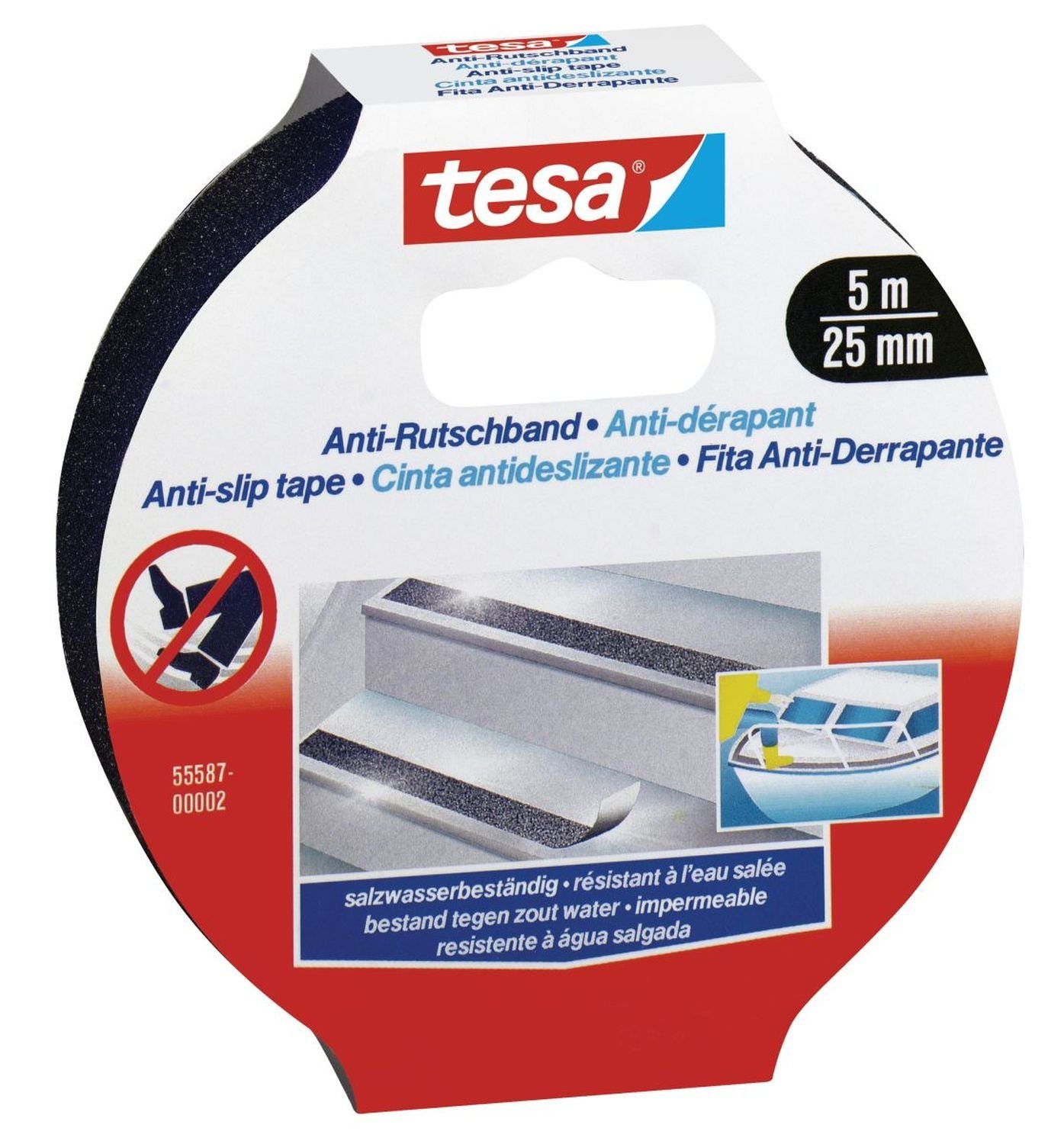 tesa Anti-Rutschband 5m 25mm schwarz Handscanner