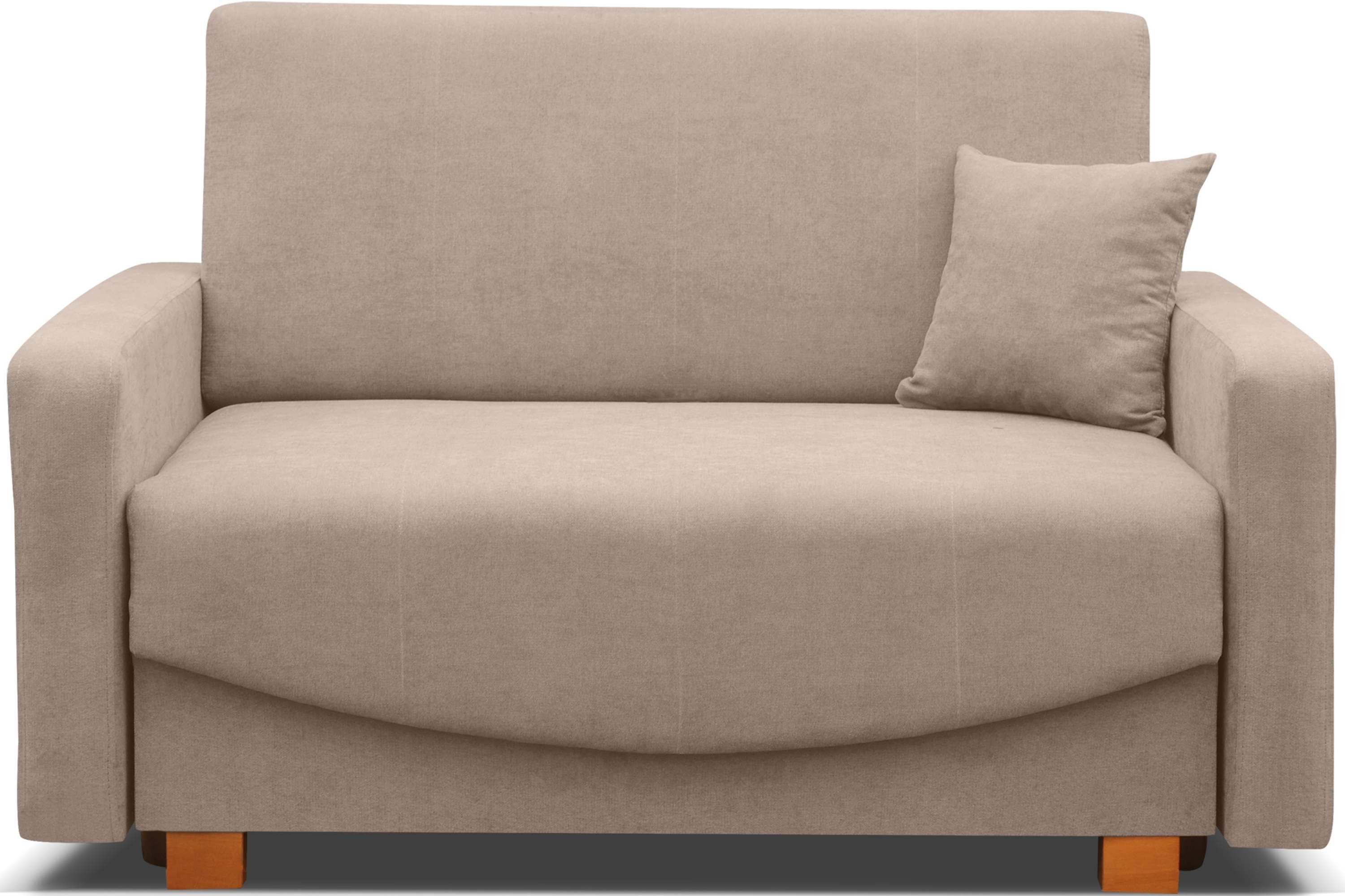 Konsimo Kindersofa 2 Sofa Gästesofa, beige mit Schlaffunktion, beige | Massivholzbeine INCA Seitentasche, Bettkasten