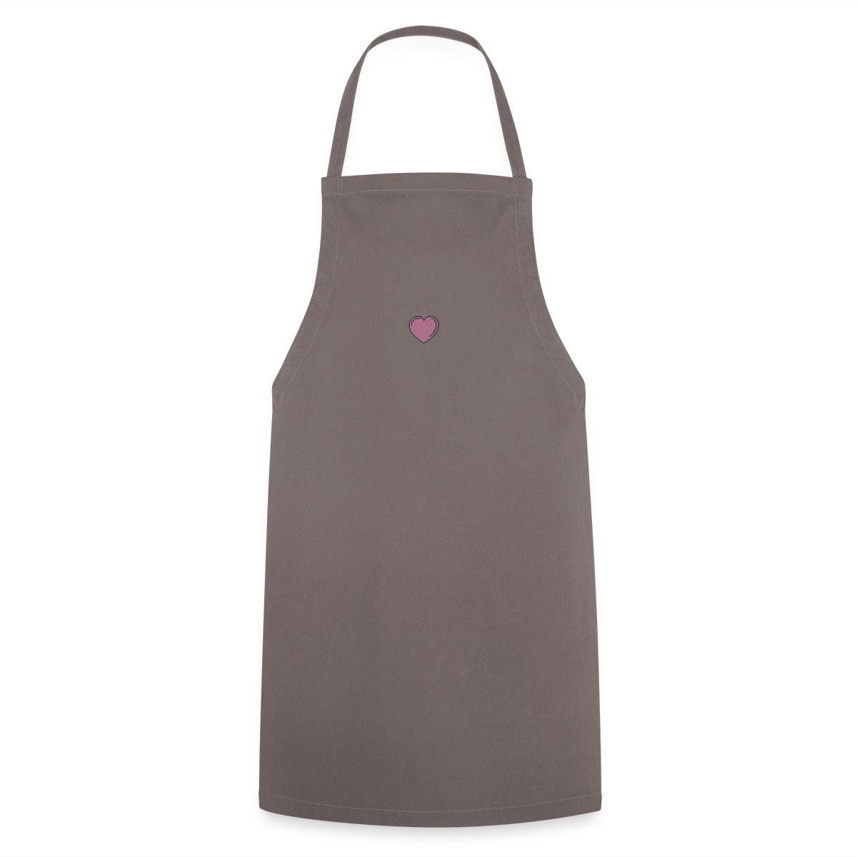 Spreadshirt Kochschürze Rosa Herz bestickt Liebe Stickmotiv Kochschürze, (1-tlg)
