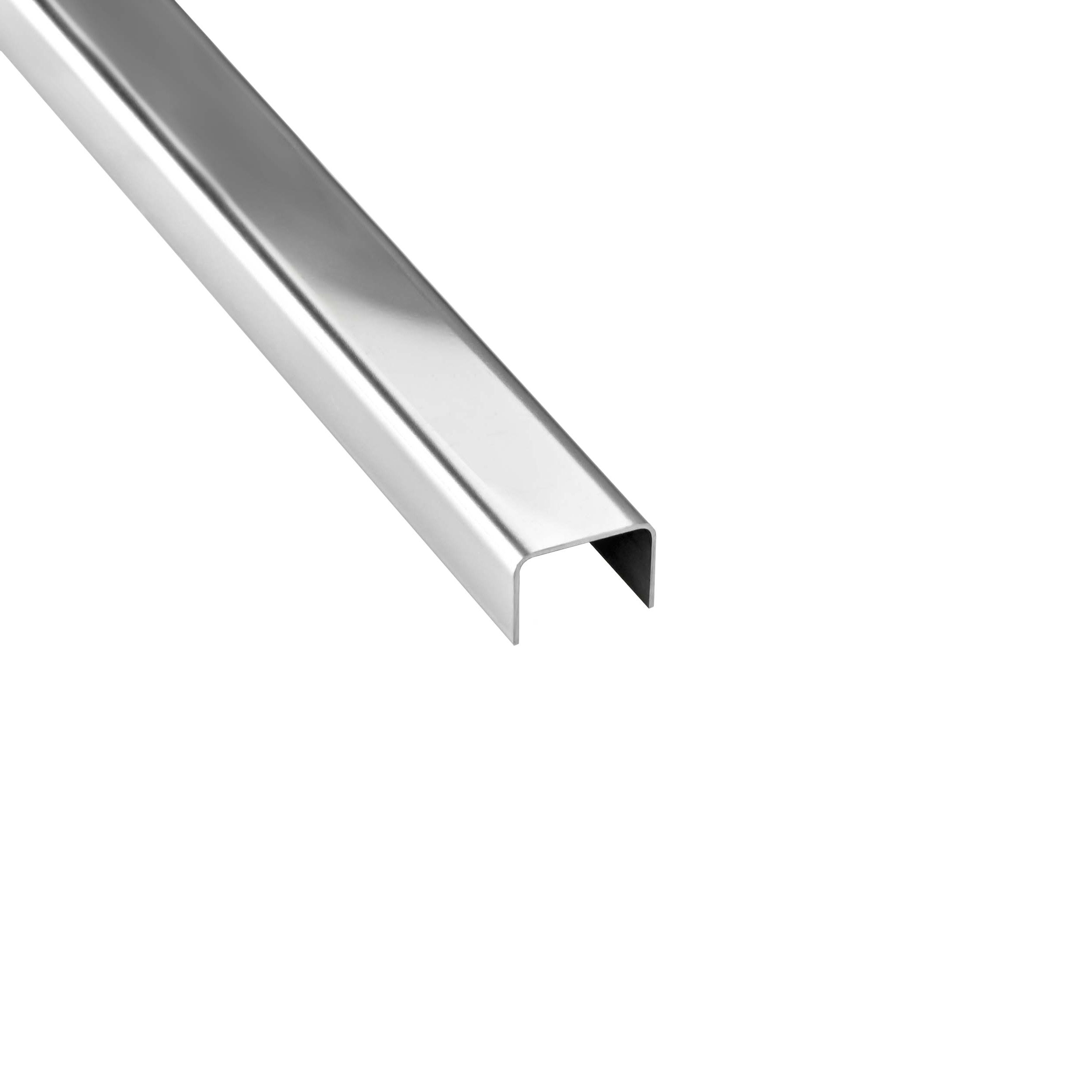 tktrading24 Abschlussprofil U Profil Bordüre Zierleiste Fliesenschiene Edelstahl V2A L250cm 15mm
