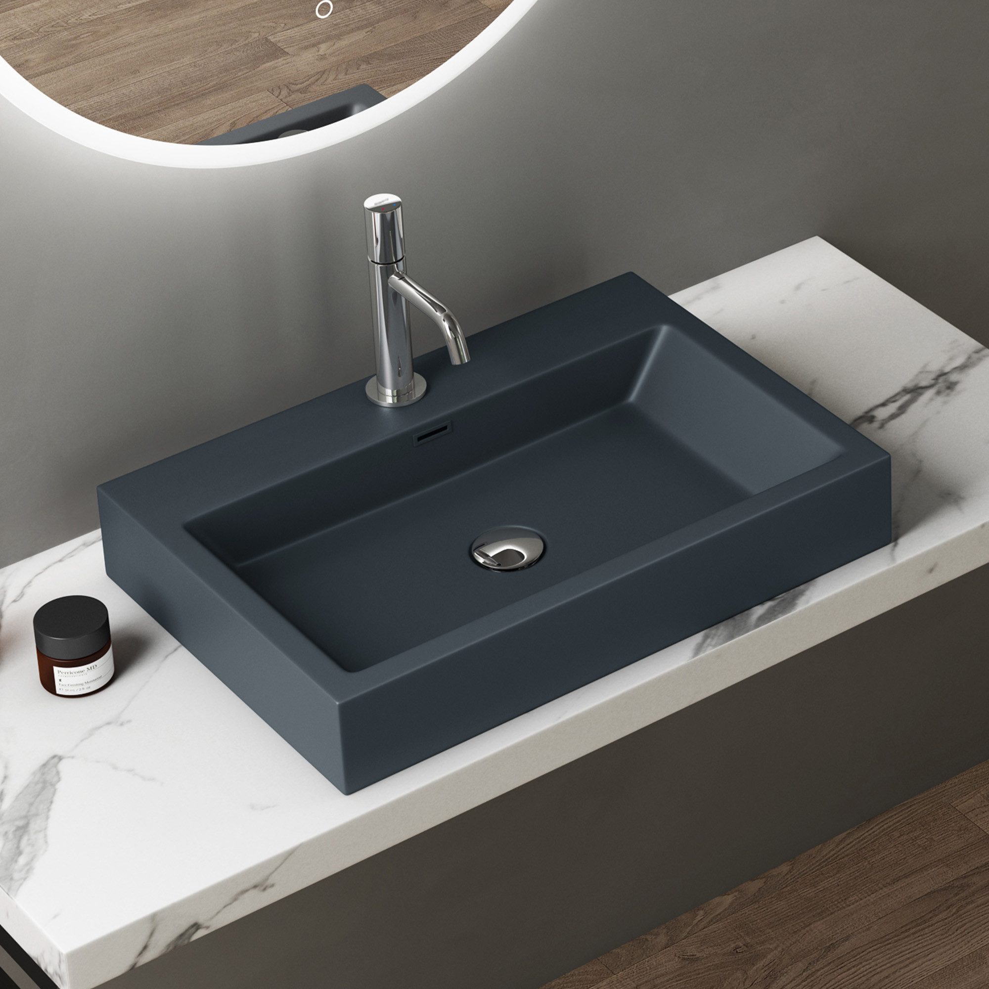 doporro Waschbecken Aufsatzwaschbecken Hängewaschbecken mineralguss Waschpl günstig online kaufen