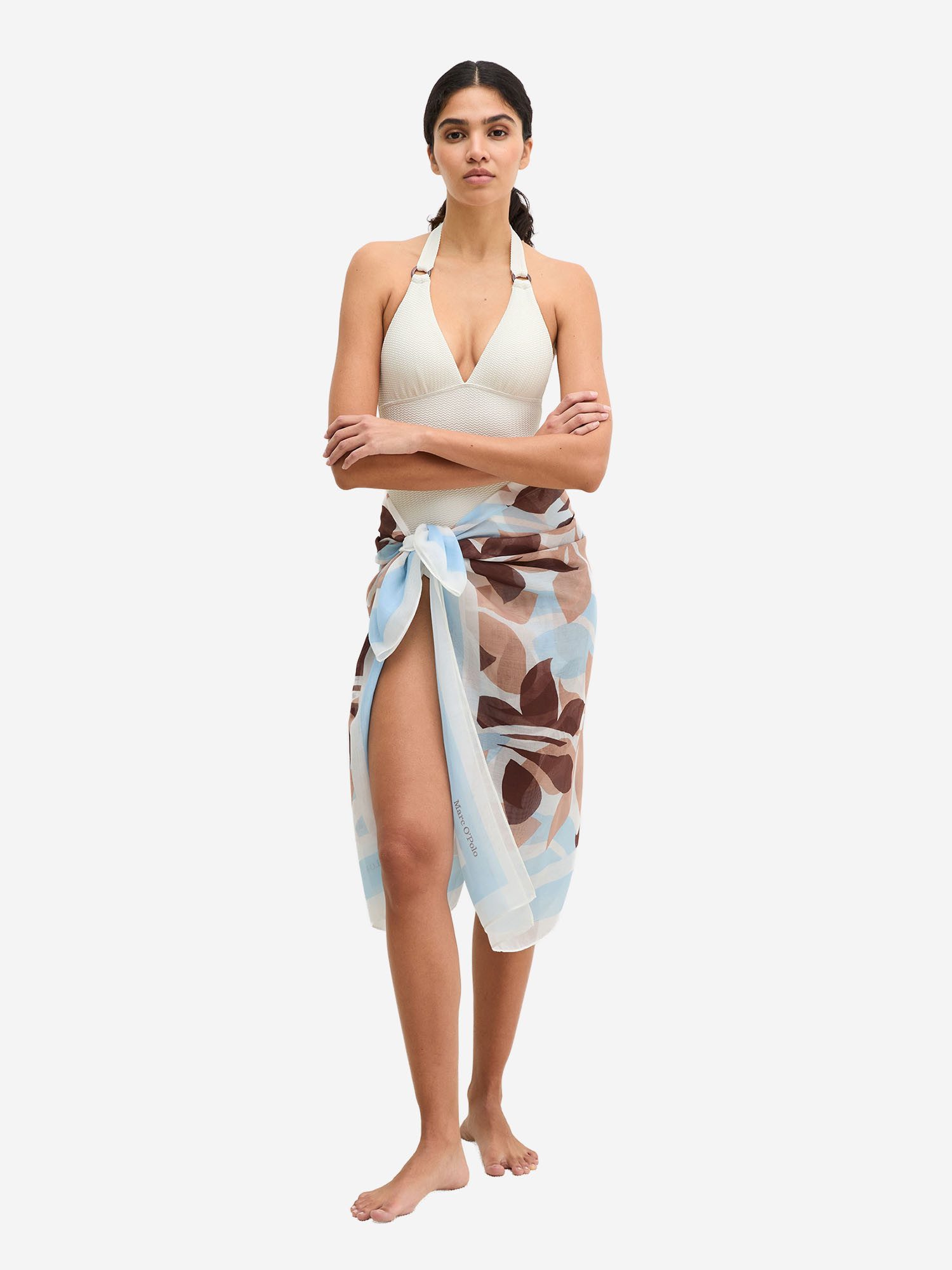 Marc O'Polo Pareo Abstract Flower, Sarong, Strandtuch Wickel, Strand Pareo