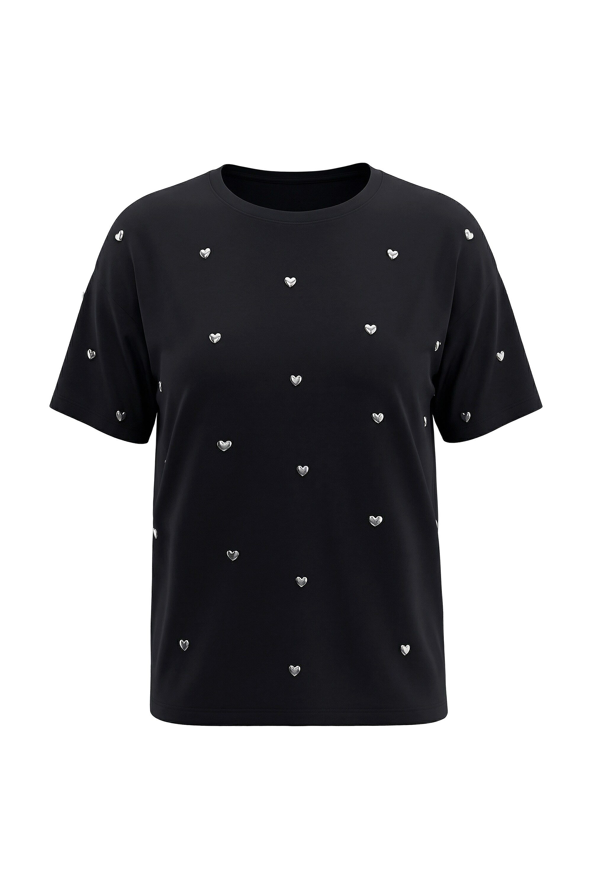 Studio Untold T-Shirt T-Shirt oversized Herz-Nieten – Bild 2 von 4