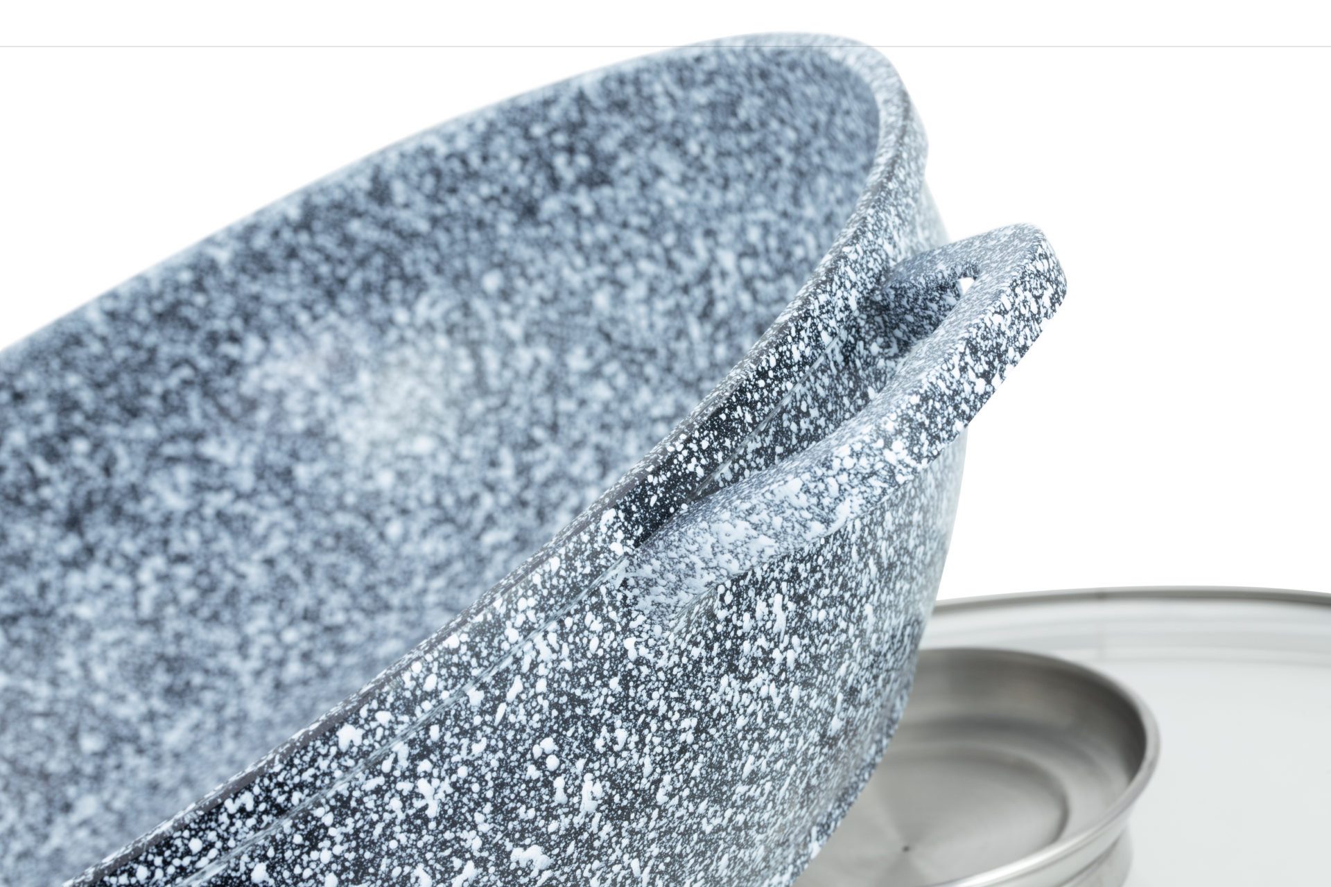 Edenberg Kochtopf 3.5L/5.5L Flachtöpf Kochtopf Topf Glasdeckel Keramik-Granit, Aluminium, Edelstahl, Keramik (Wahlweise Topf mit 3,5L oder 5,5L Fassungsvermögen)