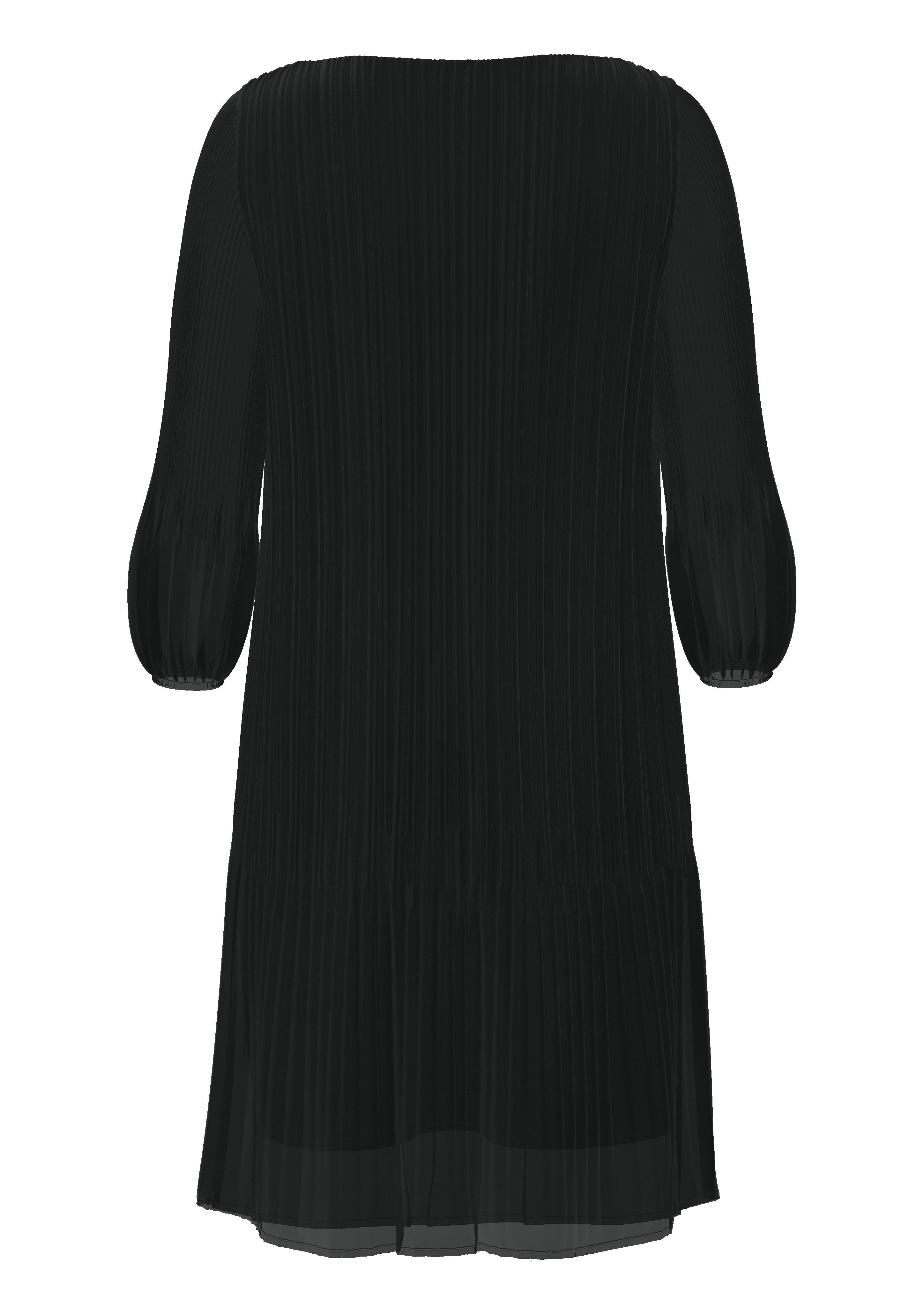 s.Oliver BLACK LABEL Plisseekleid halbtransparent mit U-Boot-Ausschnitt
