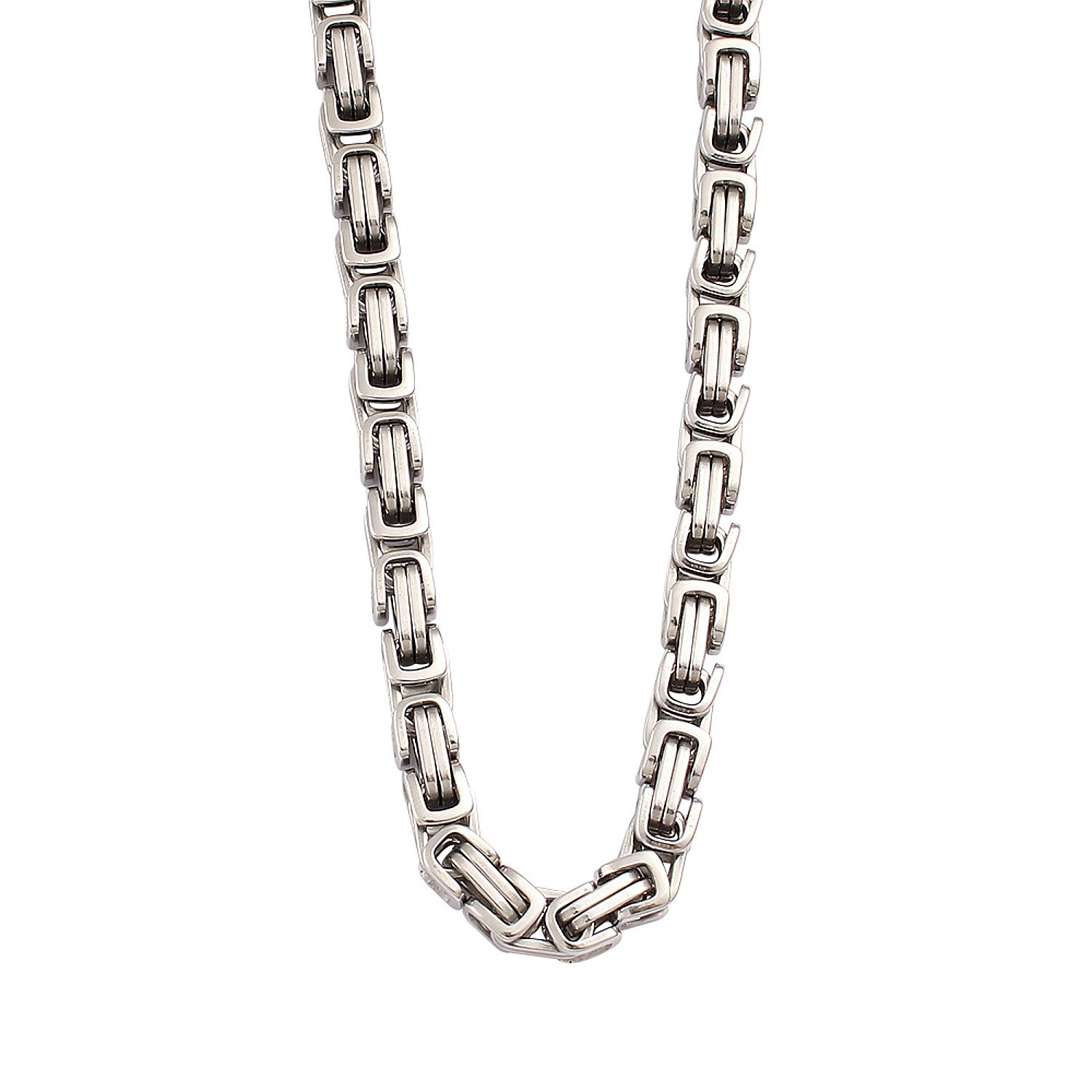 KARMA Königskette aus robustem Edelstahl, PVD-beschichtet wasserfest & antiallergisch (Halskette Damen und Herren, einstellbar - Lieferung im Schmuckbeutel), Länge 45+4 cm, Breiten 4/5/6/8 mm, sicherer Karabinerverschluss