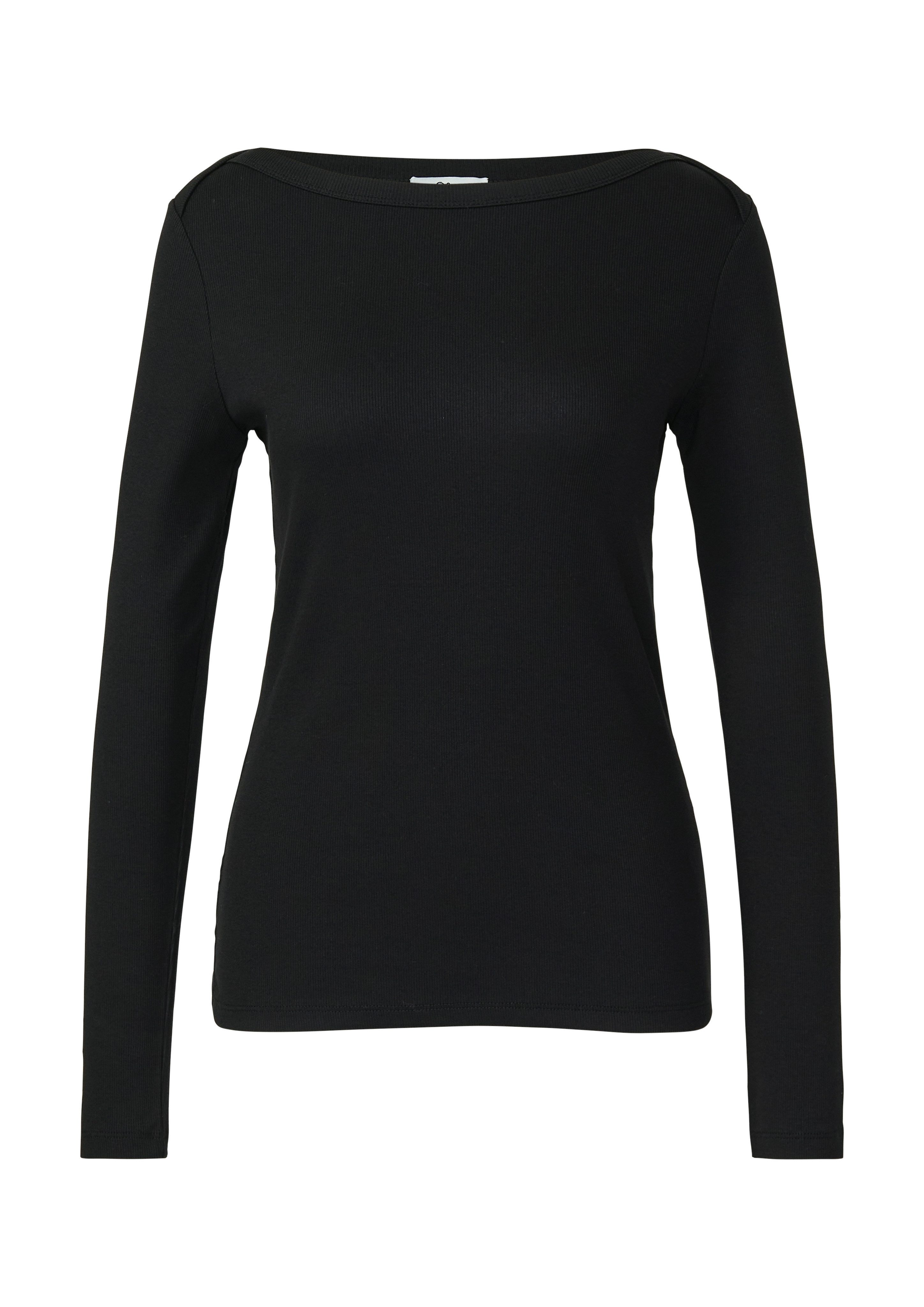 s.Oliver Langarmshirt gerippt, mit U-Boot-Ausschnitt günstig online kaufen