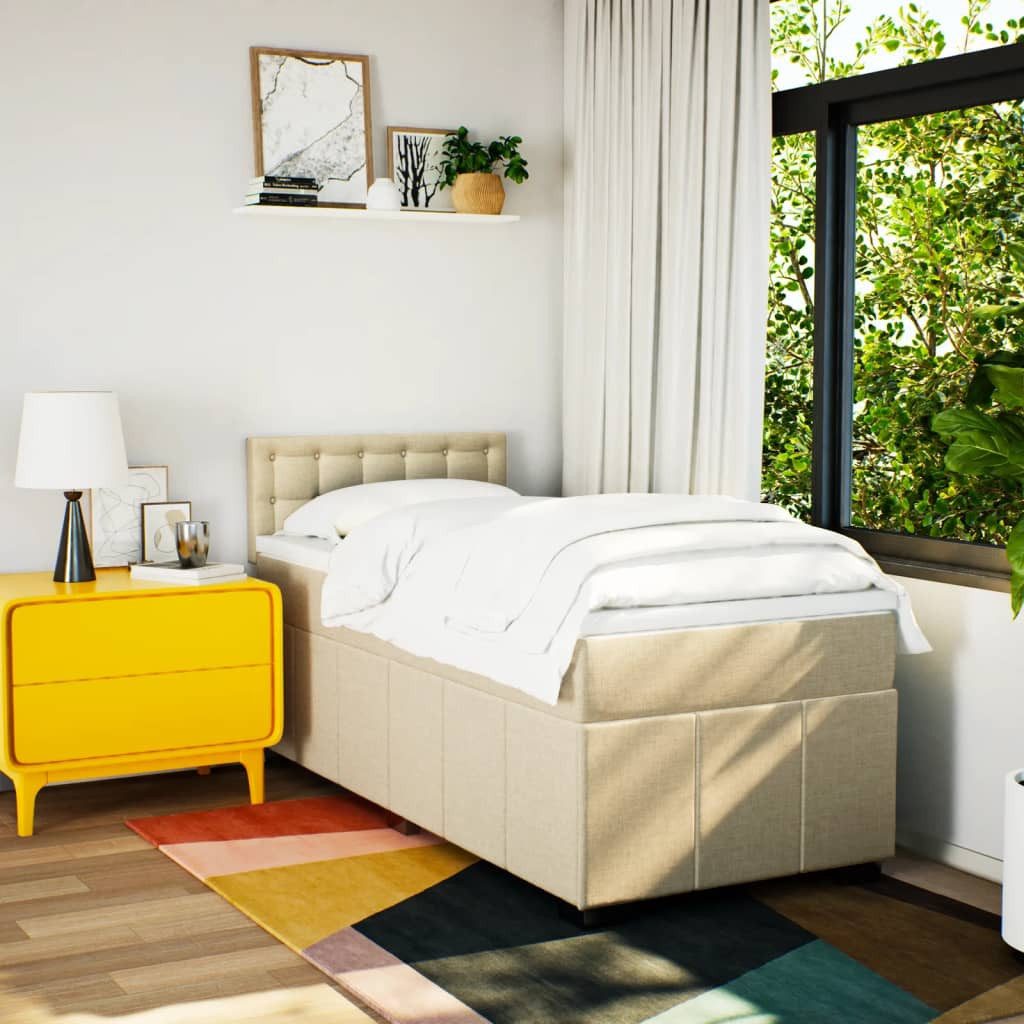 vidaXL Bett Boxspringbett mit Matratze Creme günstig online kaufen