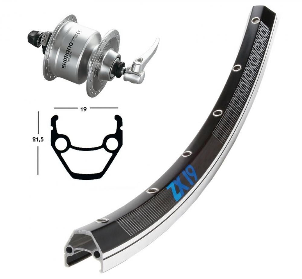 BikeParts Laufrad Bike-Parts Laufrad Vorderrad 28x1.75 Zoll Nabendynamo DH-3N72 silber S