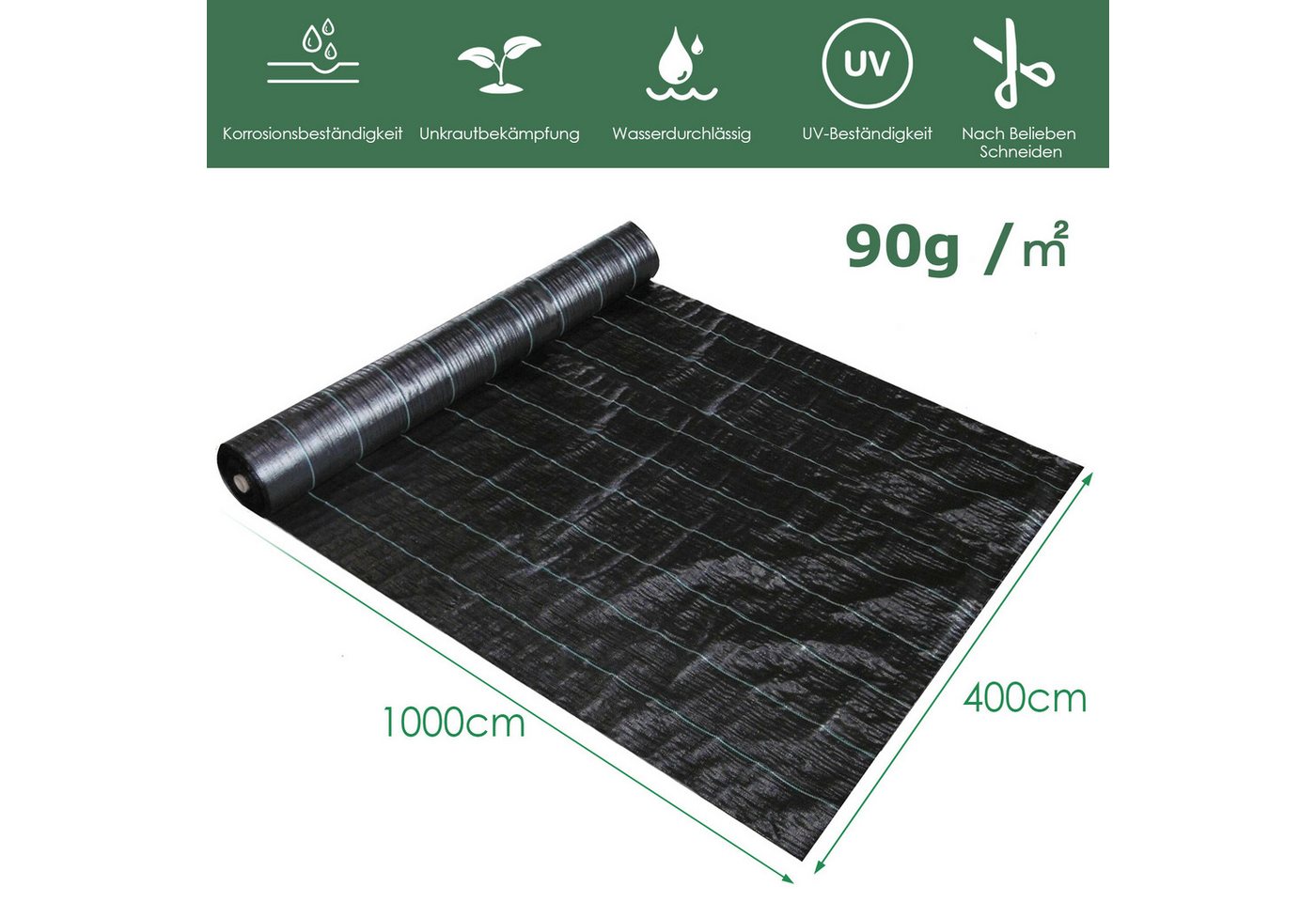 Thumbnail - Clanmacy Unkrautvlies Gartenvlies 100g/m² Wasserdurchlässig Reißfest & UV-Stabil, (wasser- und luftdurchlässig, Unkrauts...