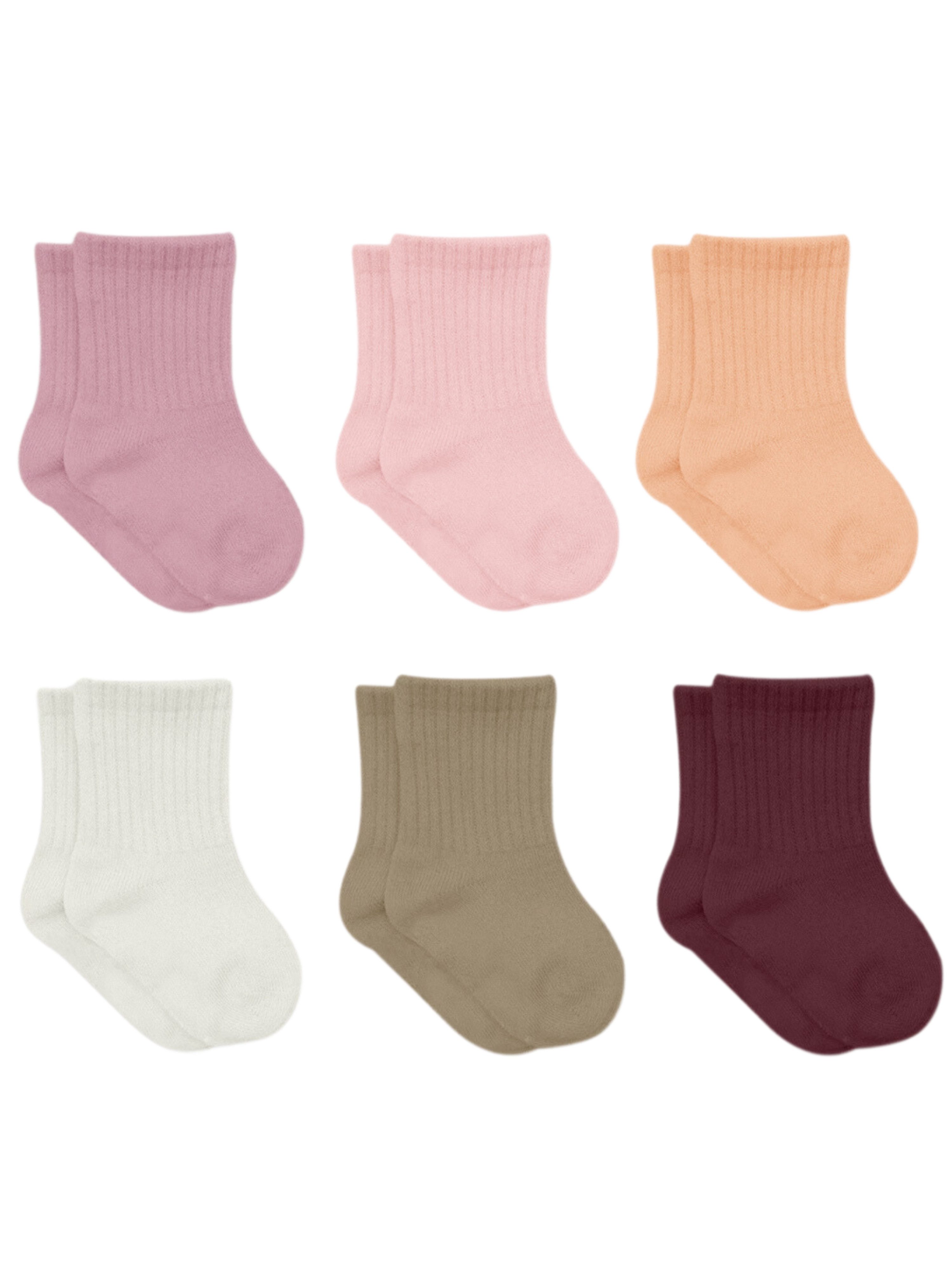 bistyle Socken für Babys Neugeborene Babysocken Jungen Mädchen Kurzsocken (Set, 6-Paar, 6er-Pack) gerippt Bio-Baumwolle GOTS zertifiziert 0-6 Monate bis 2-3 Jahre