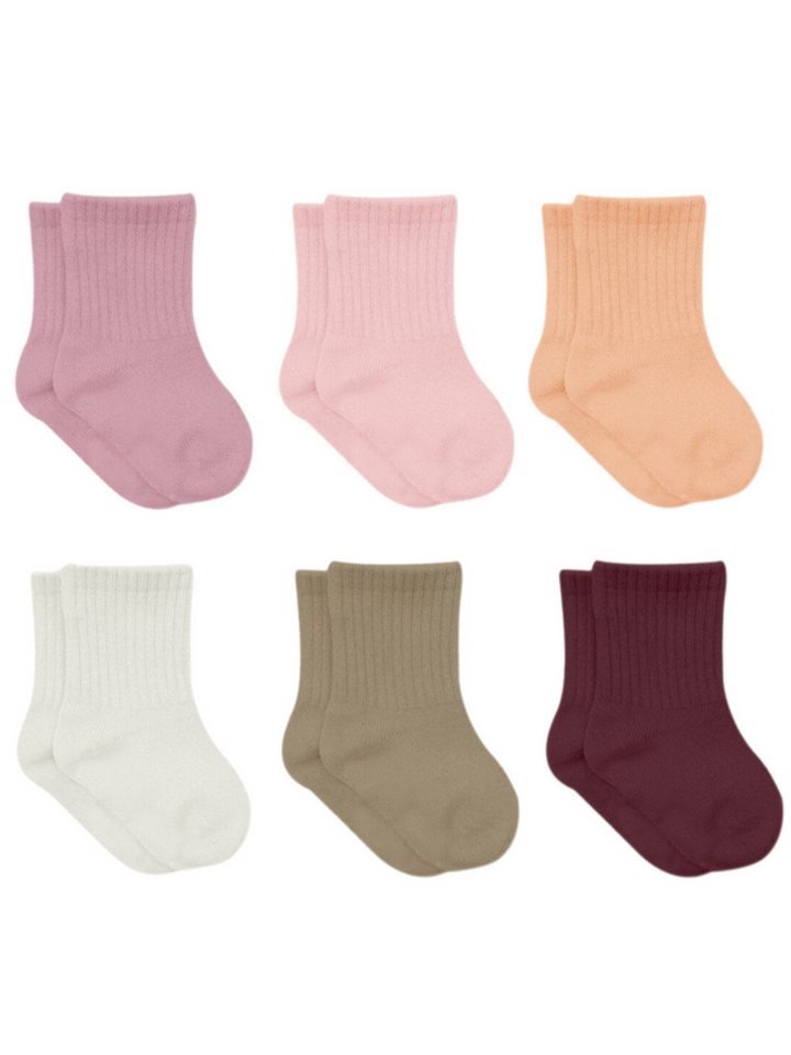 bistyle Socken für Babys Neugeborene Babysocken Jungen Mädchen Kurzsocken (Set, 6-Paar, 6er-Pack) gerippt Bio-Baumwolle GOTS zertifiziert 0-6 Monate bis 2-3 Jahre