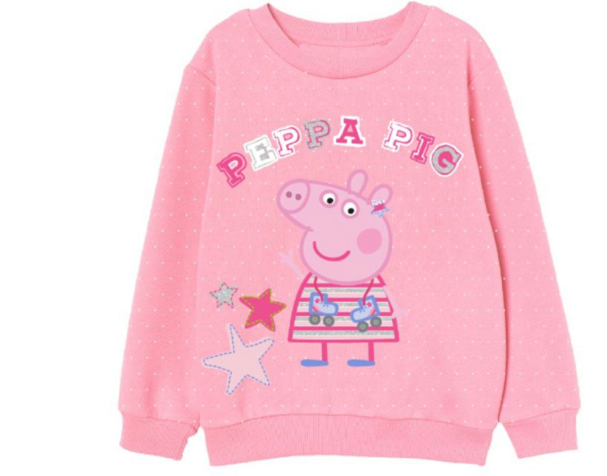 EplusM Sweater Peppa Wutz Baby Kinder Pullover Pulli 100% Baumwolle, Gr. 92 bis 116