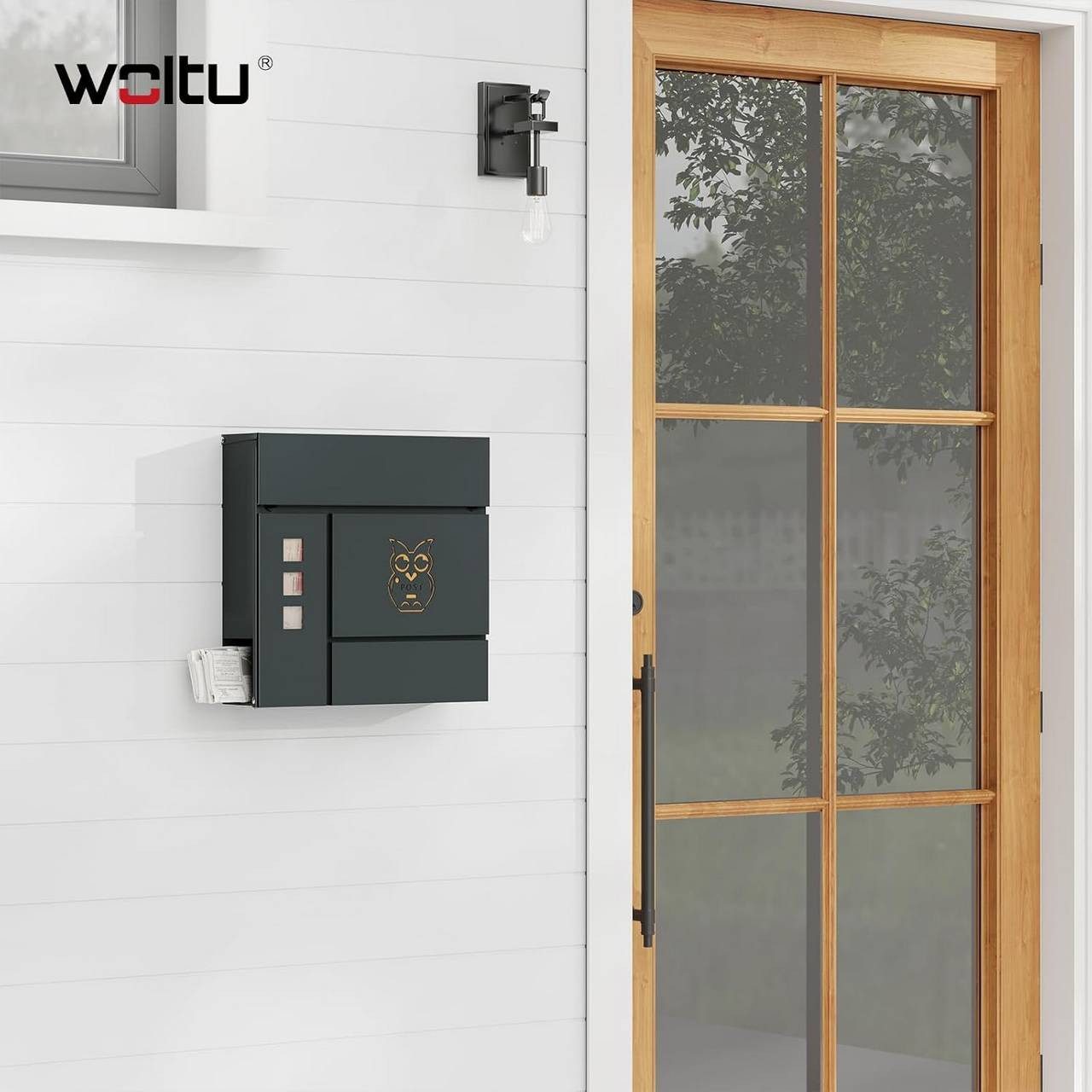 Woltu Wandbriefkasten (1-St), mit Zeitungsfach, Sichtfenstern, Wandbriefkas günstig online kaufen