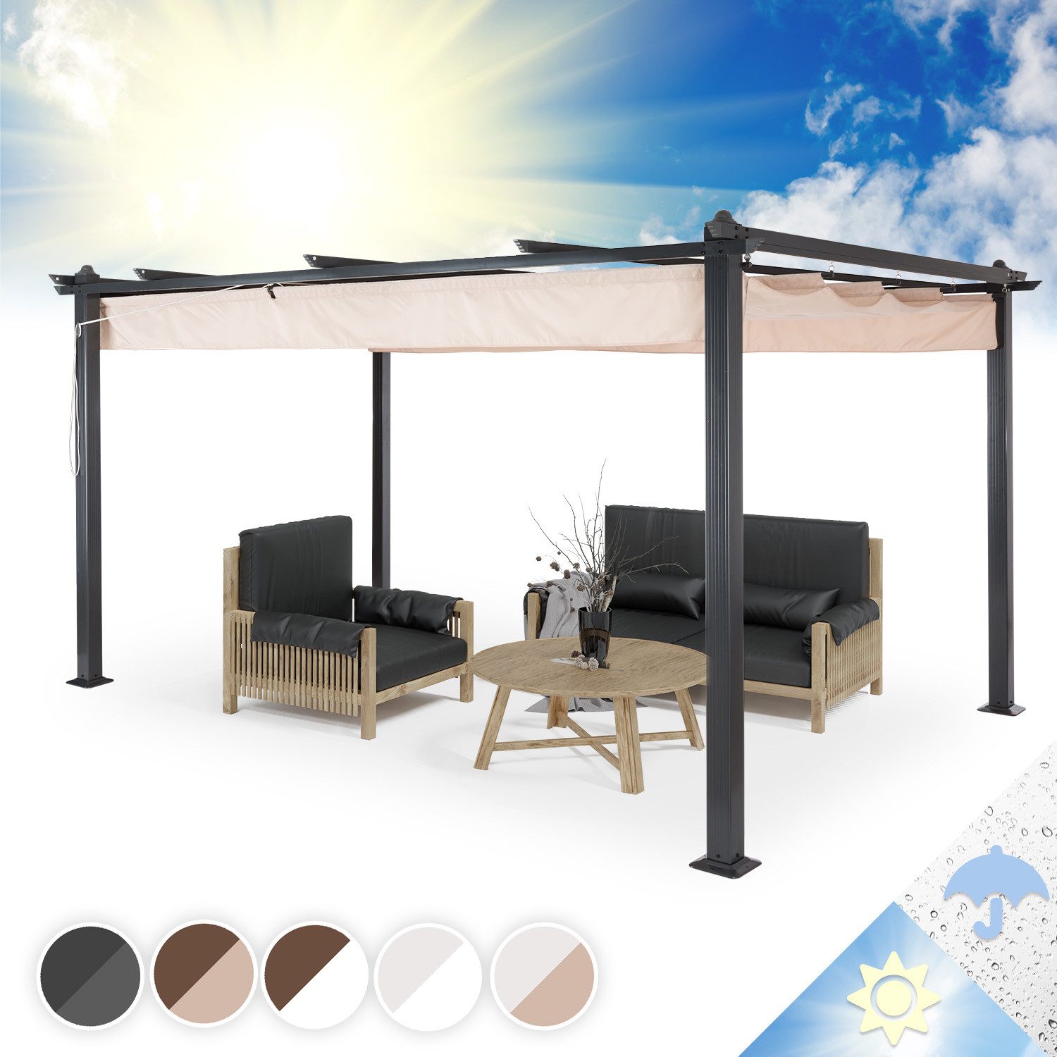 blumfeldt Pavillon Pantheon 3x4, (Set), Terrassenüberdachung günstig online kaufen