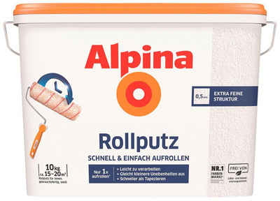 Alpina Dispersions-Silikatputz Rollputz für Innenwände, 10 kg