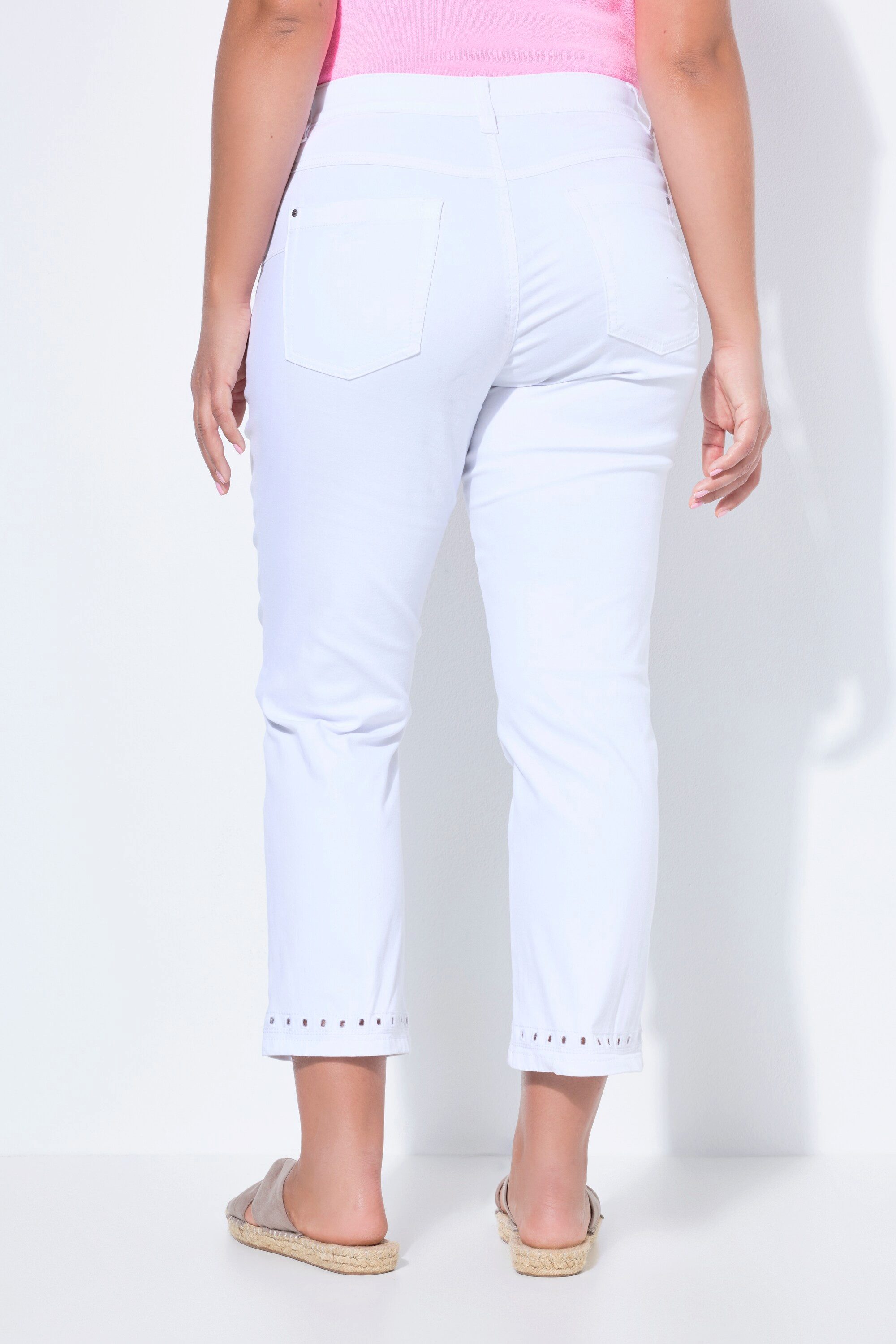 Laurasøn Regular-fit-Jeans 7/8 Slim -Jeans Saum mit Stickerei