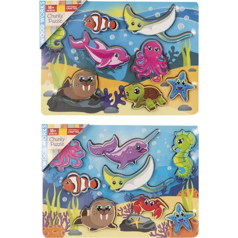 HTI Puzzle Holzeinsatz Unterwasserwelt 1pc (mix), Puzzleteile