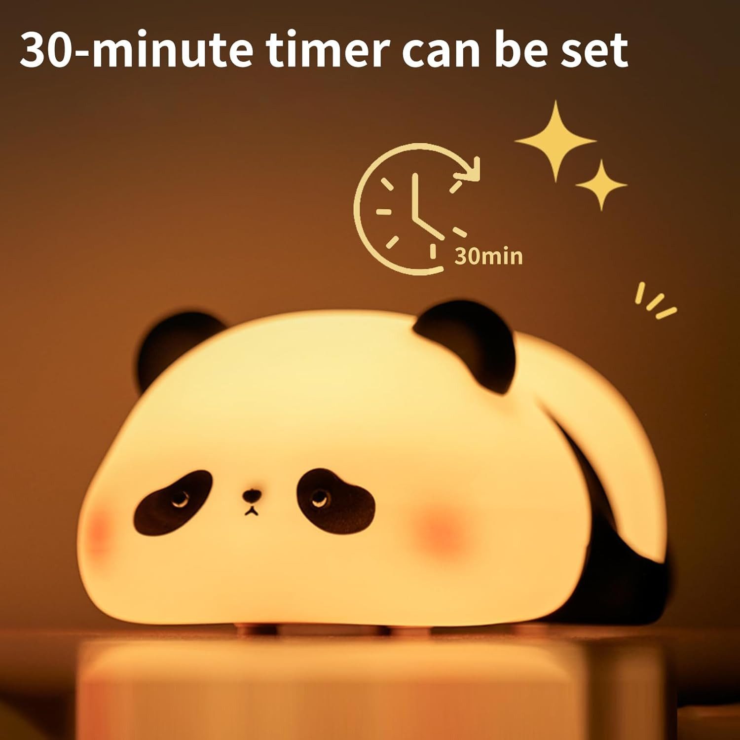 FELIXLEO LED Nachtlicht Nachtlicht Kinder Panda Lampe Dimmbar Timer Silikon Baby