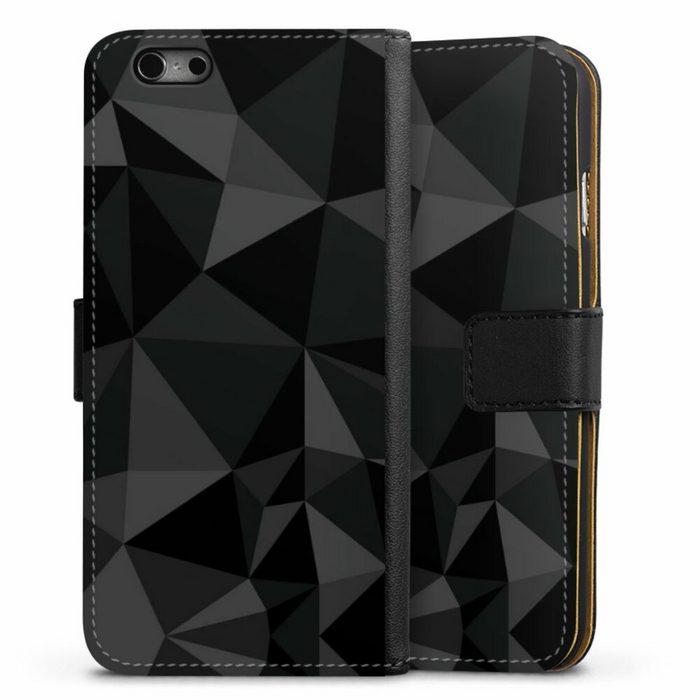 DeinDesign Handyhülle Geometric Muster Abstrakt Polygon Pattern Black Apple iPhone 6 Hülle Handy Flip Case Wallet Cover Handytasche Leder