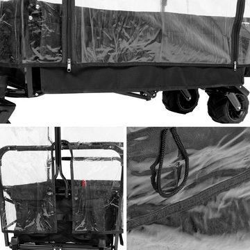 miweba Kinderwagen-Regenschutzhülle Faltbarer Bollerwagen MB-10 / MB-15 / MB-20 Regenschutz (Fenster für Lüftung, Be- und Entladung, Ein- und Ausstieg, inkl. Befestigung, 1-St., Regenschutzhülle - alle gängigen Bollerwägen), Wasser- und winddicht - Reißverschluss - transparent