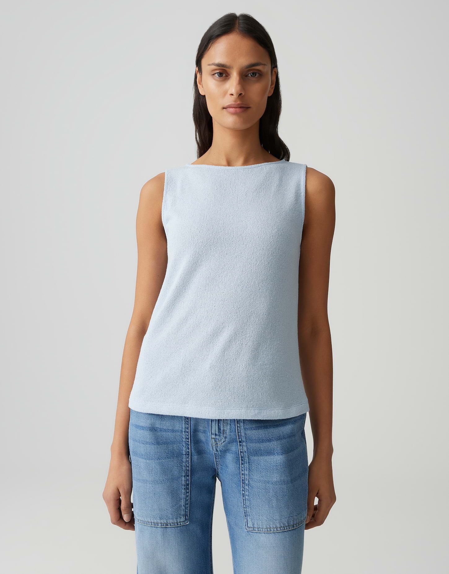 OPUS Shirttop ILONKI Loose in edler Strickoptik ärmellos und mit Rundhalsau günstig online kaufen