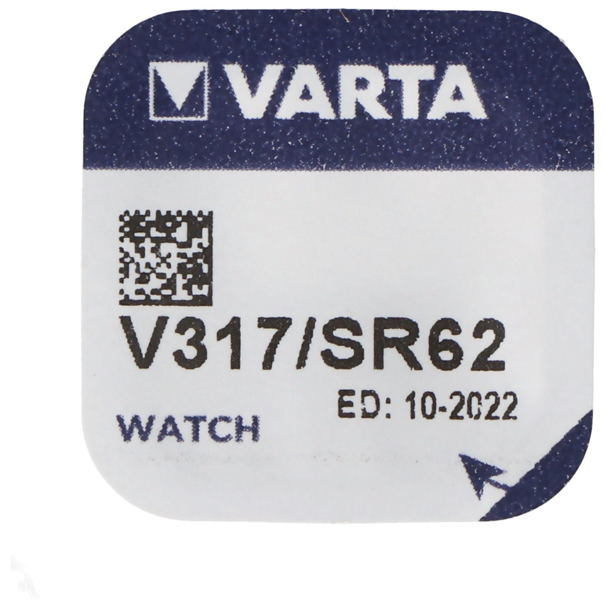 VARTA 317, Varta V317, SR62, SR516SW Knopfzelle für Uhren etc. Knopfzelle, (1,6 V)