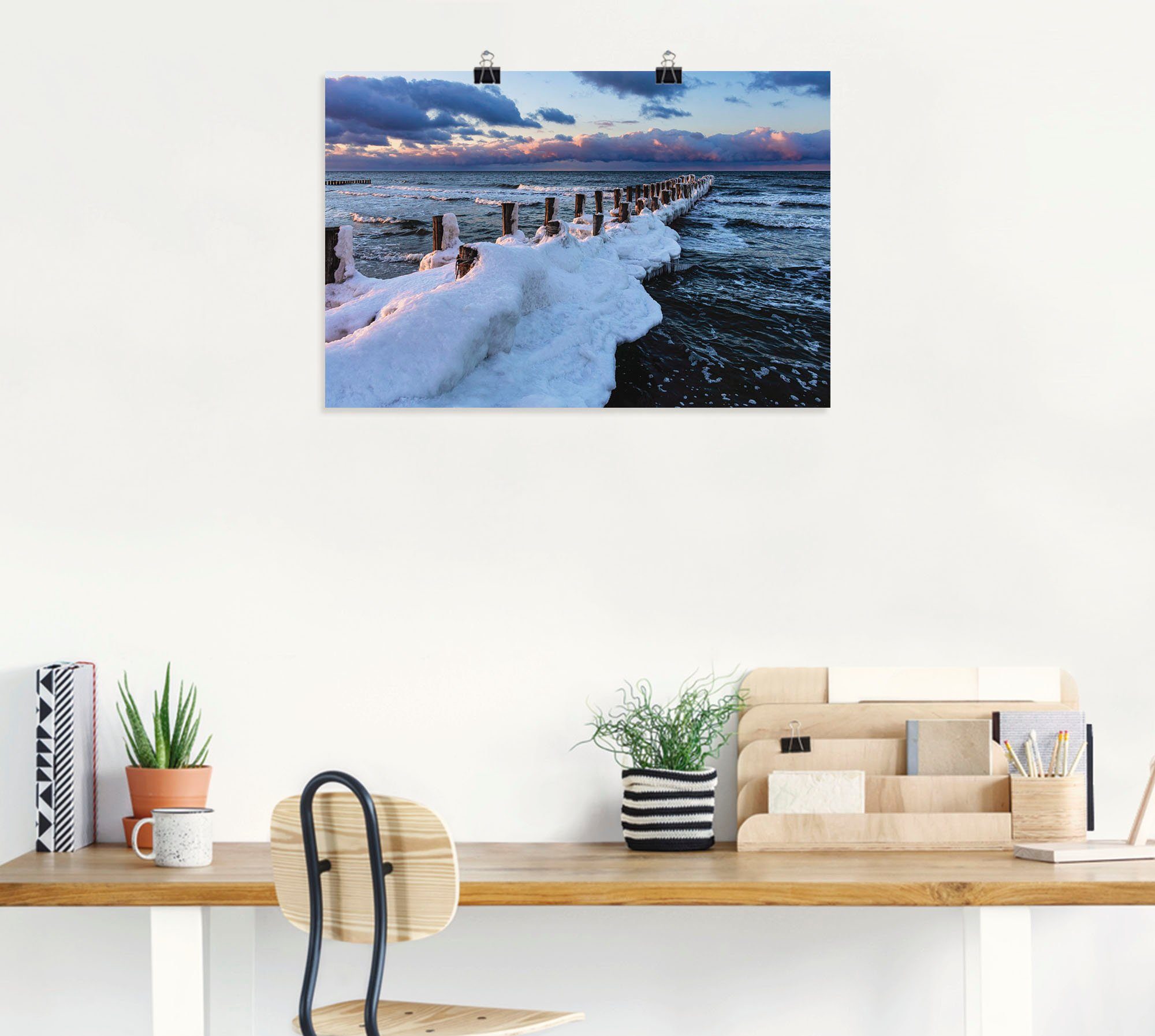 Artland Wandbild »Buhne an der Ostseeküste in Zingst«, Küstenbilder (1 Stück), in vielen Größen & Produktarten - Alubild / Outdoorbild für den Außenbereich, Leinwandbild, Poster, Wandaufkleber / Wandtattoo auch für Badezimmer geeignet-HomeTrends