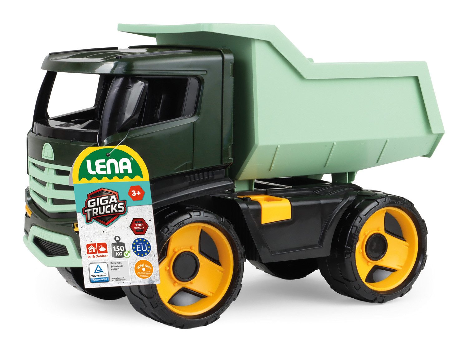 Lena® Spielzeug-Kipper Giga Trucks Muldenkipper Titan Grün, Made in Europe
