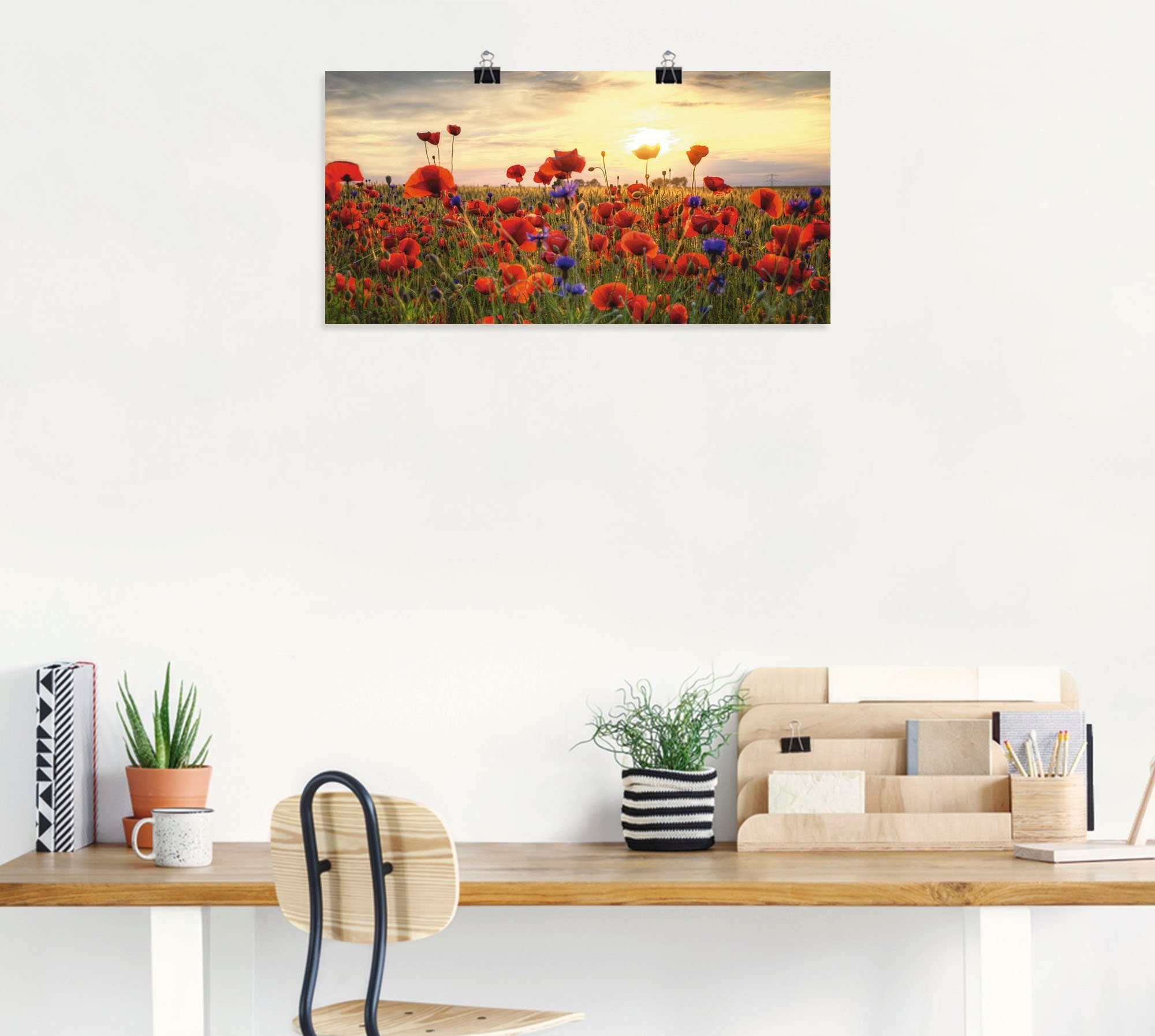 Wandaufkleber Leinwandbild, Artland als Blumen St), versch. Mohnblumen, in (1 Alubild, Poster oder Größen Wandbild