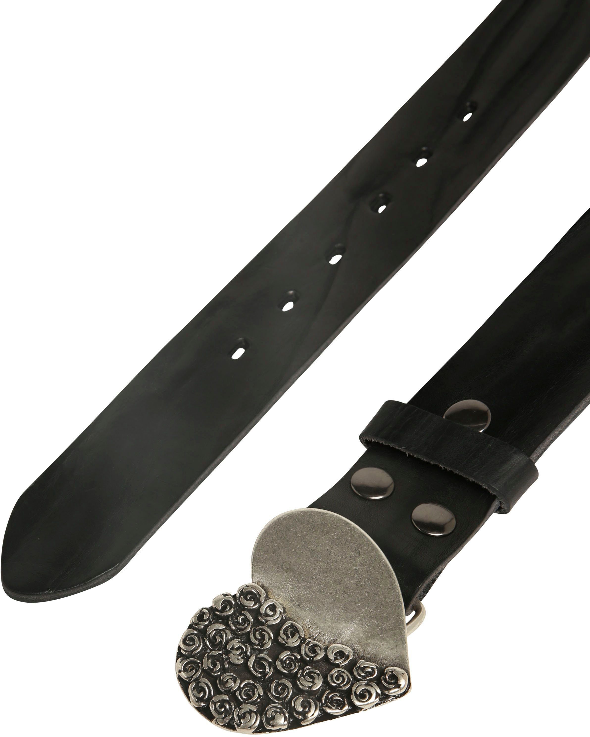 Rettungsring Gürtel Ledergürtel mit Koppelschließe im Herz-Design