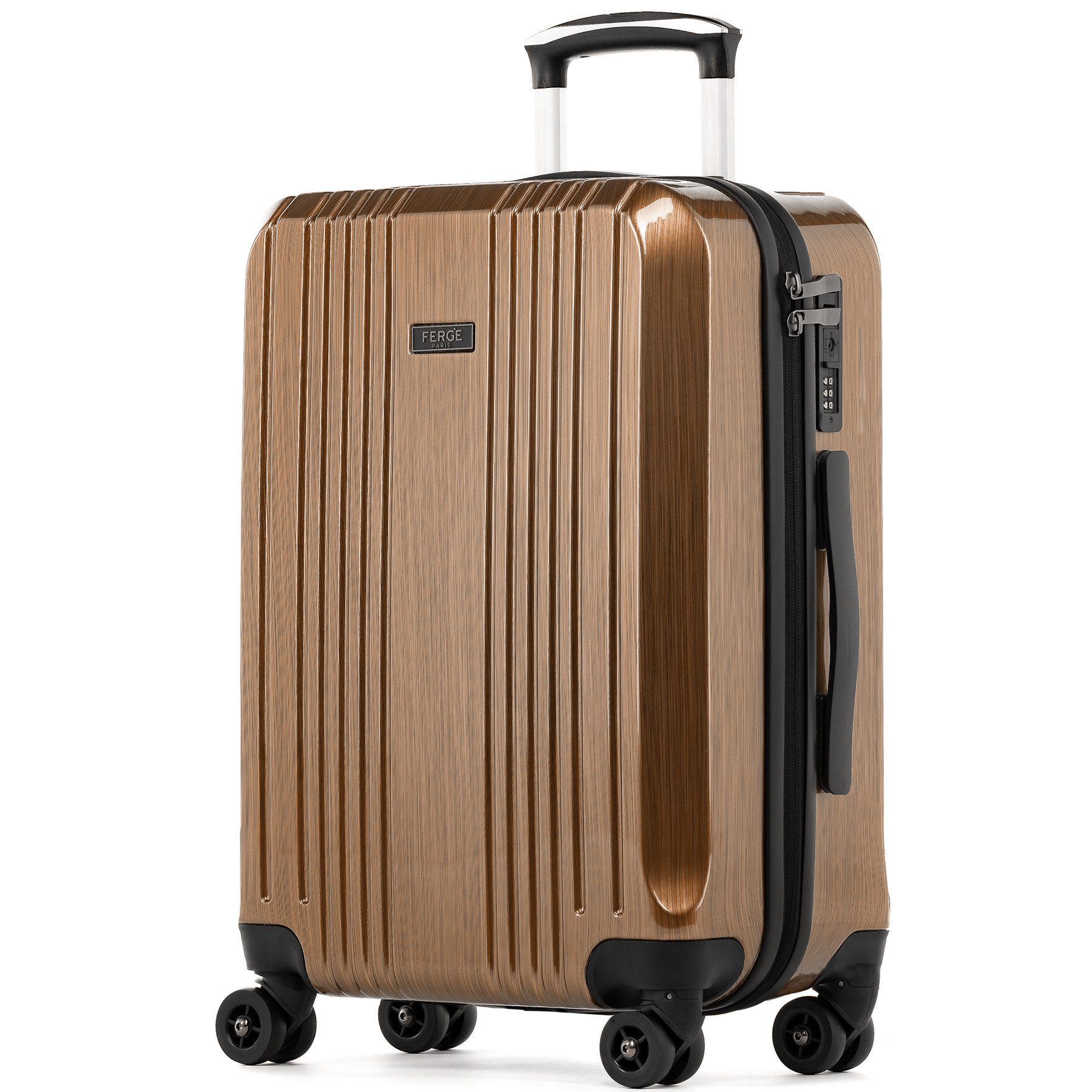 FERGÉ Koffer Hartschale Handgepäck Koffer 55 x 40 x 22 cm TSA-Schoß, Trolley Carry-On 55 cm, Premium Reisekoffer 4 Doppelrollen TSA-Schloss