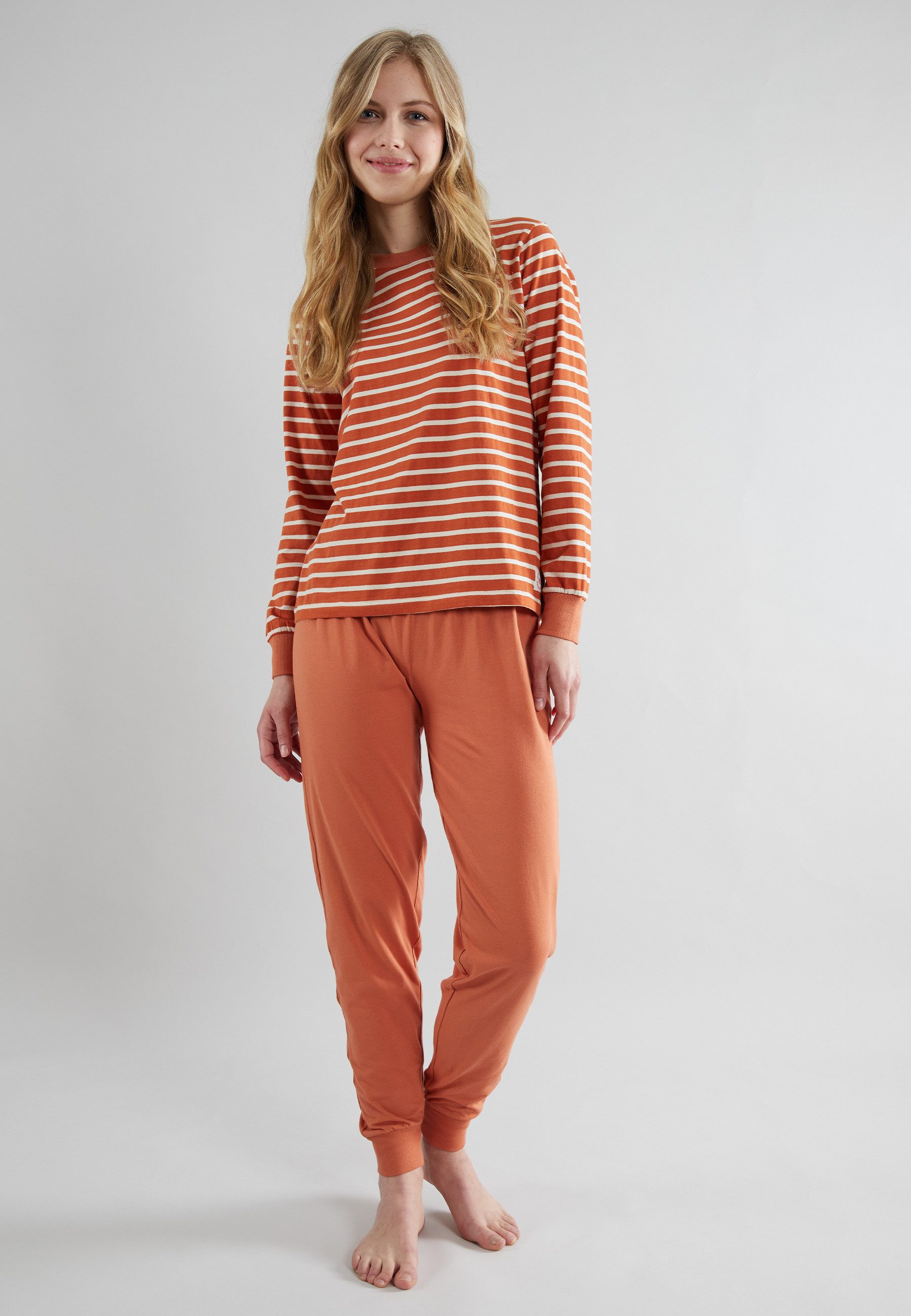 TOM TAILOR Pyjama TOM TAILOR Damen Pyjama rot quergestreift (1 tlg) günstig online kaufen