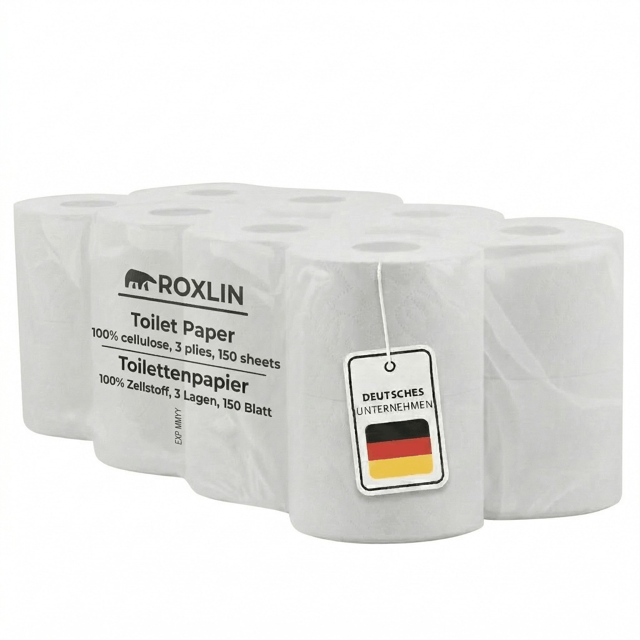 Roxlin Toilettenpapier Toilettenpapier, 3-lagig, Ultraweich, Saugstark, Reißfest (16-St)