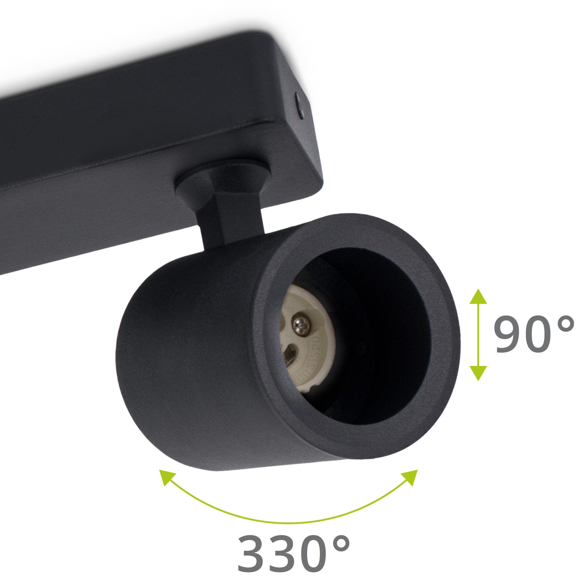 linovum LED Aufbaustrahler TENJO Spotbalken 2-flammig für LED GU10 drehbar schwenkbar Deckenlampe