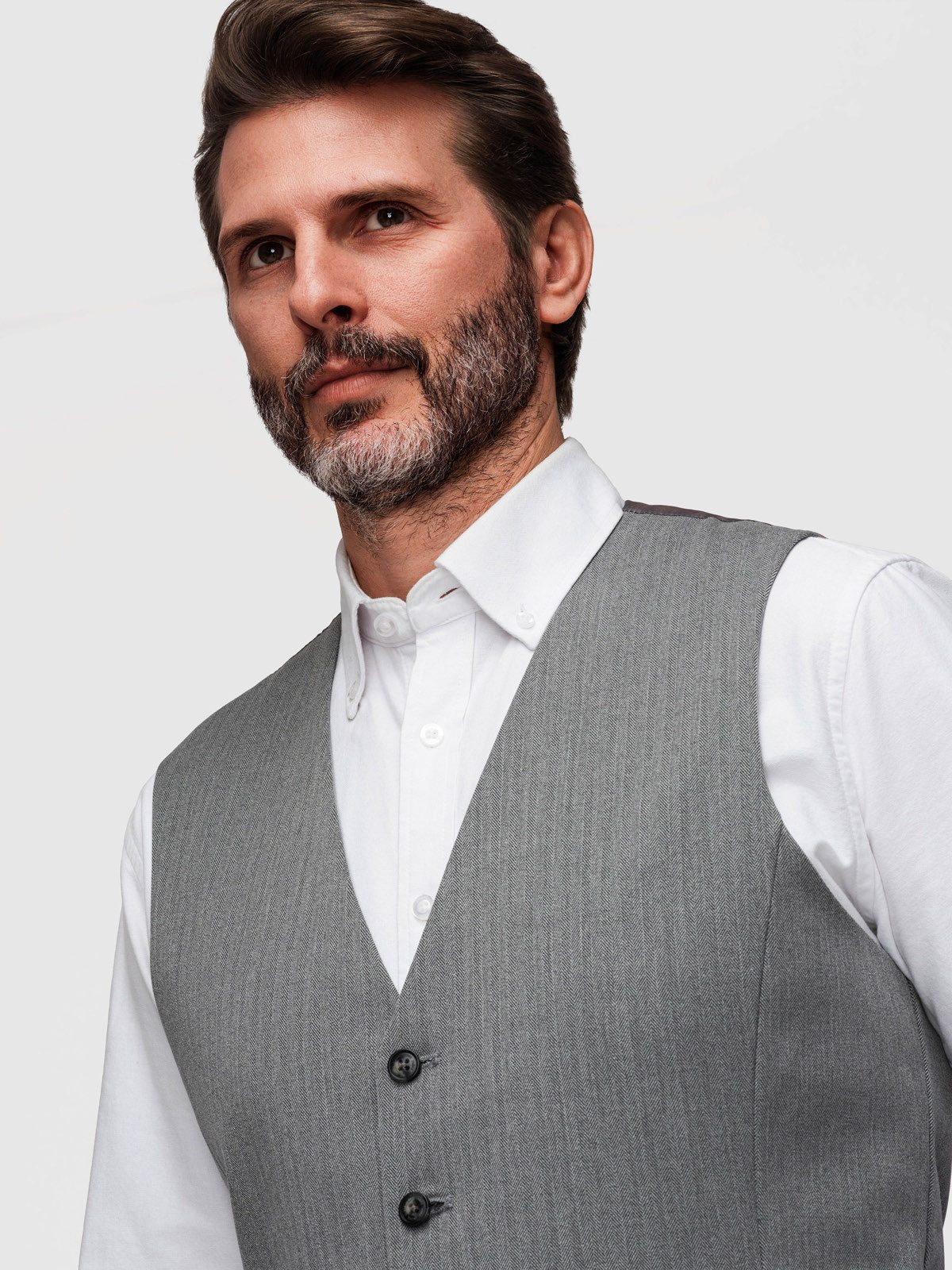 OMBRE Anzugweste Herren Anzugweste Slim Fit Elegant mit verstellbarem Rücken Grau XXL (kein Set, 1-tlg) Slim Fit