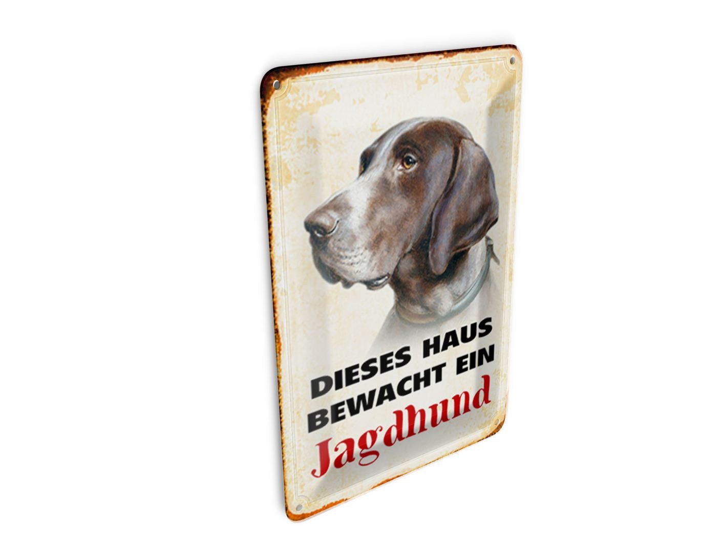 Femer GmbH Postkarte Hund 10x14 cm dieses Haus bewacht ein Jagdhund, unfrankiert