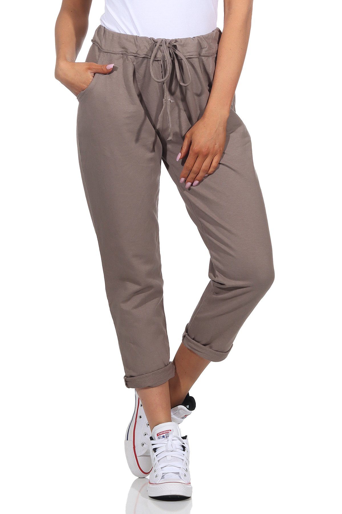 CLEO STYLE Jogginghose Damen Jogginghose 3569 42-46 Schlamm