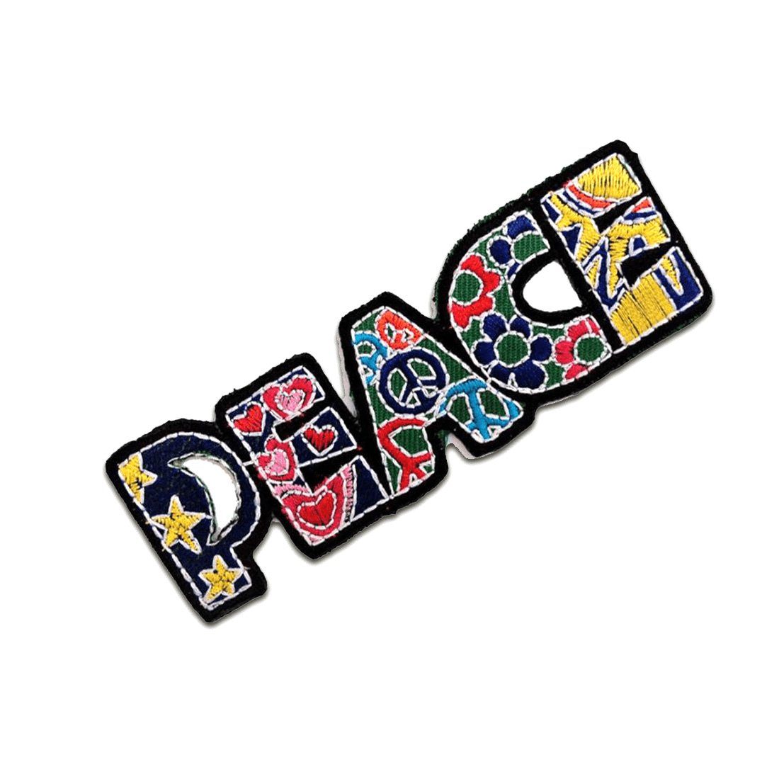 Catch the Patch Aufnäher Bügelbild, Aufbügler, Applikationen, Patches, Flicken, zum aufbügeln, Polyester, Peace Frieden - Größe: 10 x 3 cm