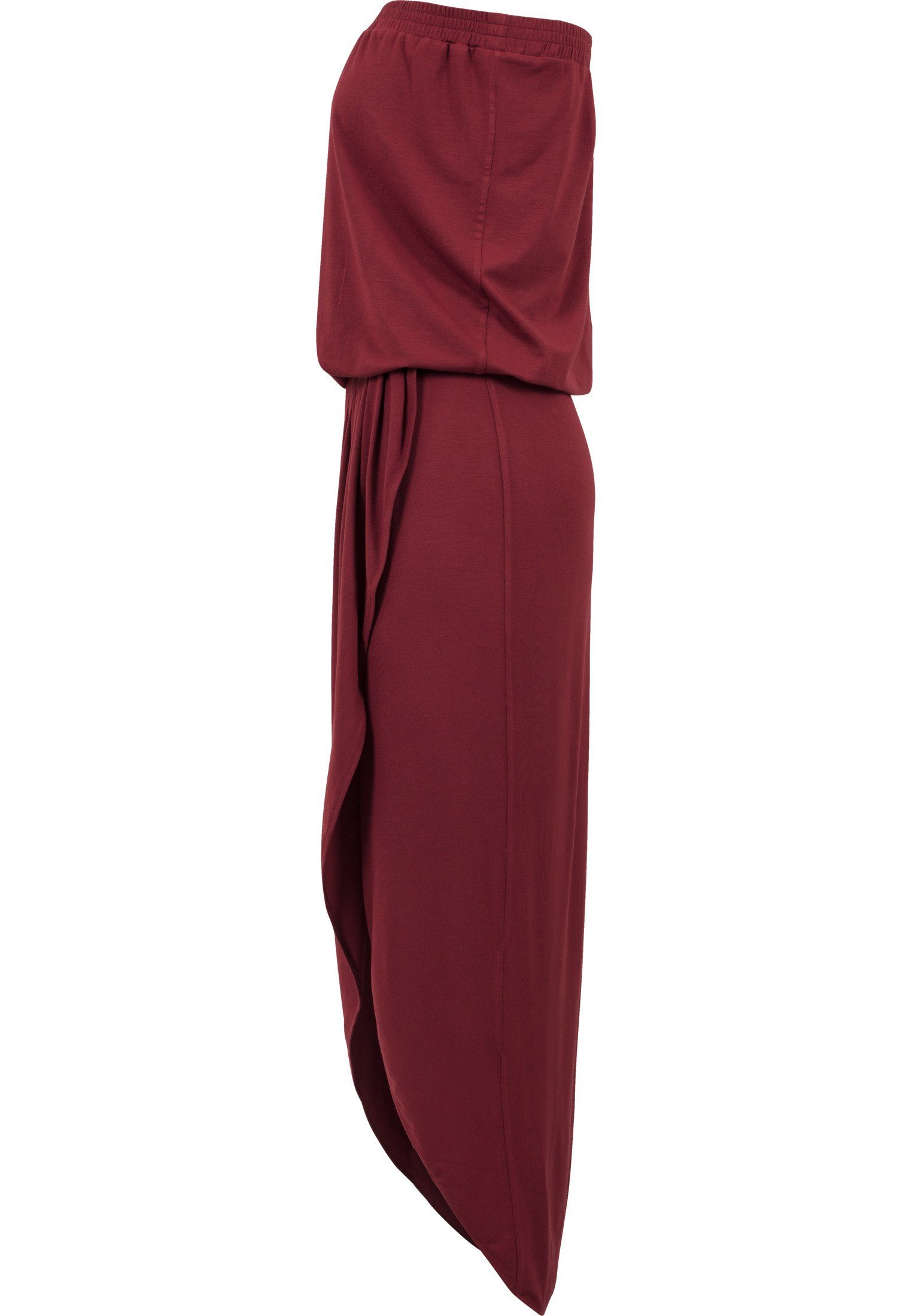 URBAN CLASSICS Jerseykleid (1-tlg) Viscose Bandeau Dress Ladies Damen burgundy