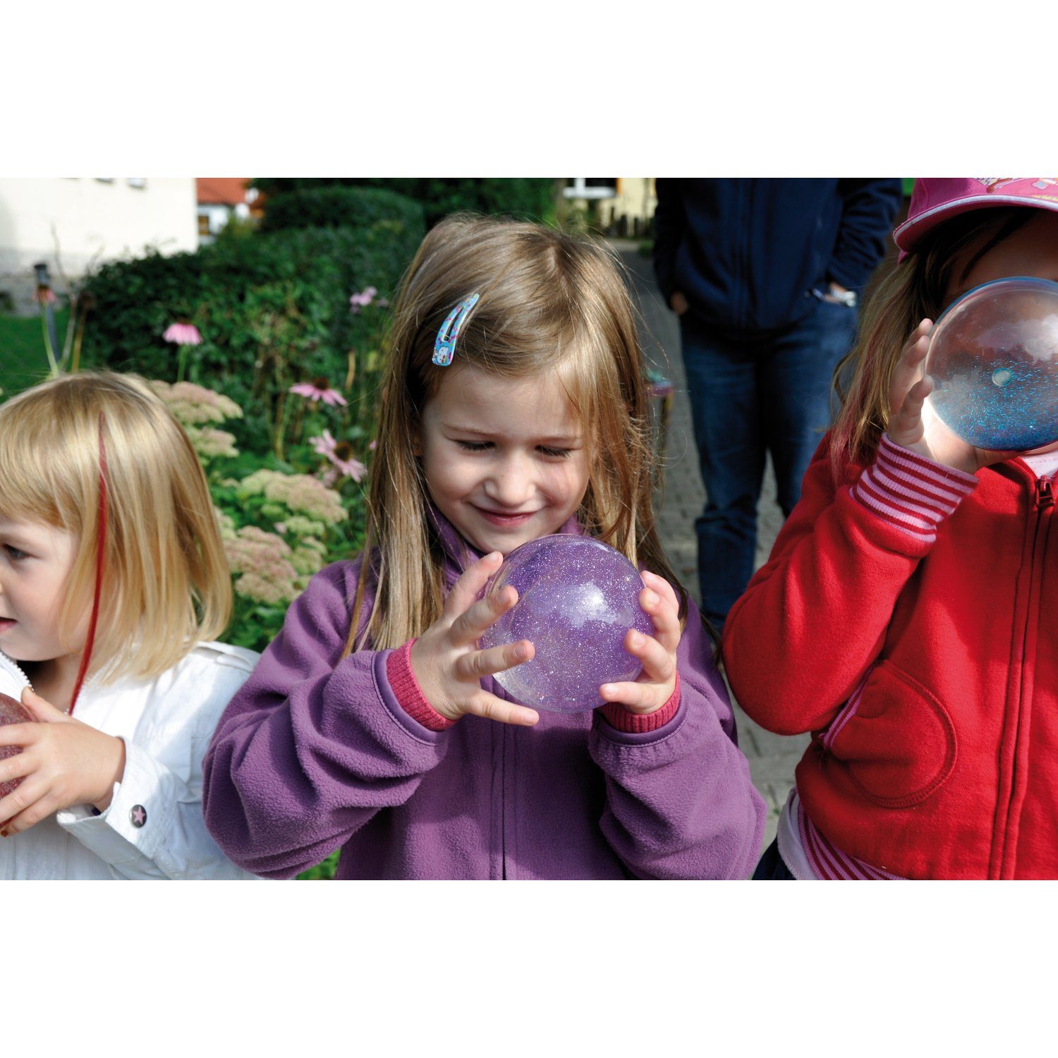 EDUPLAY Lernspielzeug Riesenflummi ca. Ø 10 cm mit Wasser und Glitter gefüllt (1-St) – Bild 4 von 5