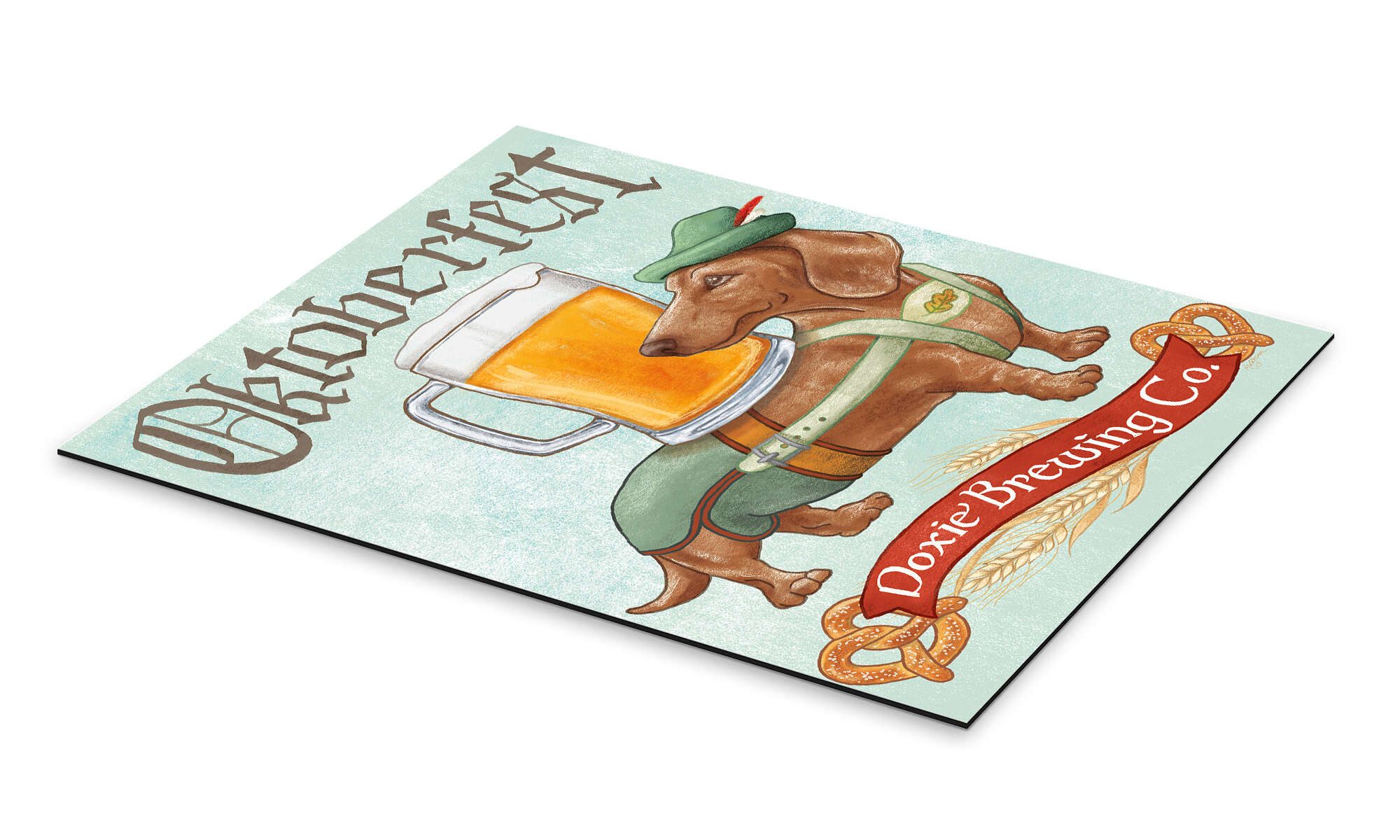 Posterlounge Wandbild Dackel III Oktoberfest, Mary Urban, erhältlich als Poster, Leinwandbild, Wandsticker oder Acrylglasbild