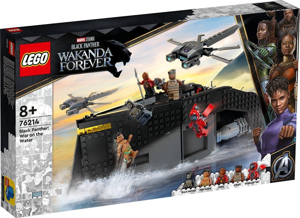 LEGO® Marvel Super Heroes 76214 Black Panther: Duell auf dem Wasser Spielbausteine, (Packung, 887 St., Packung)