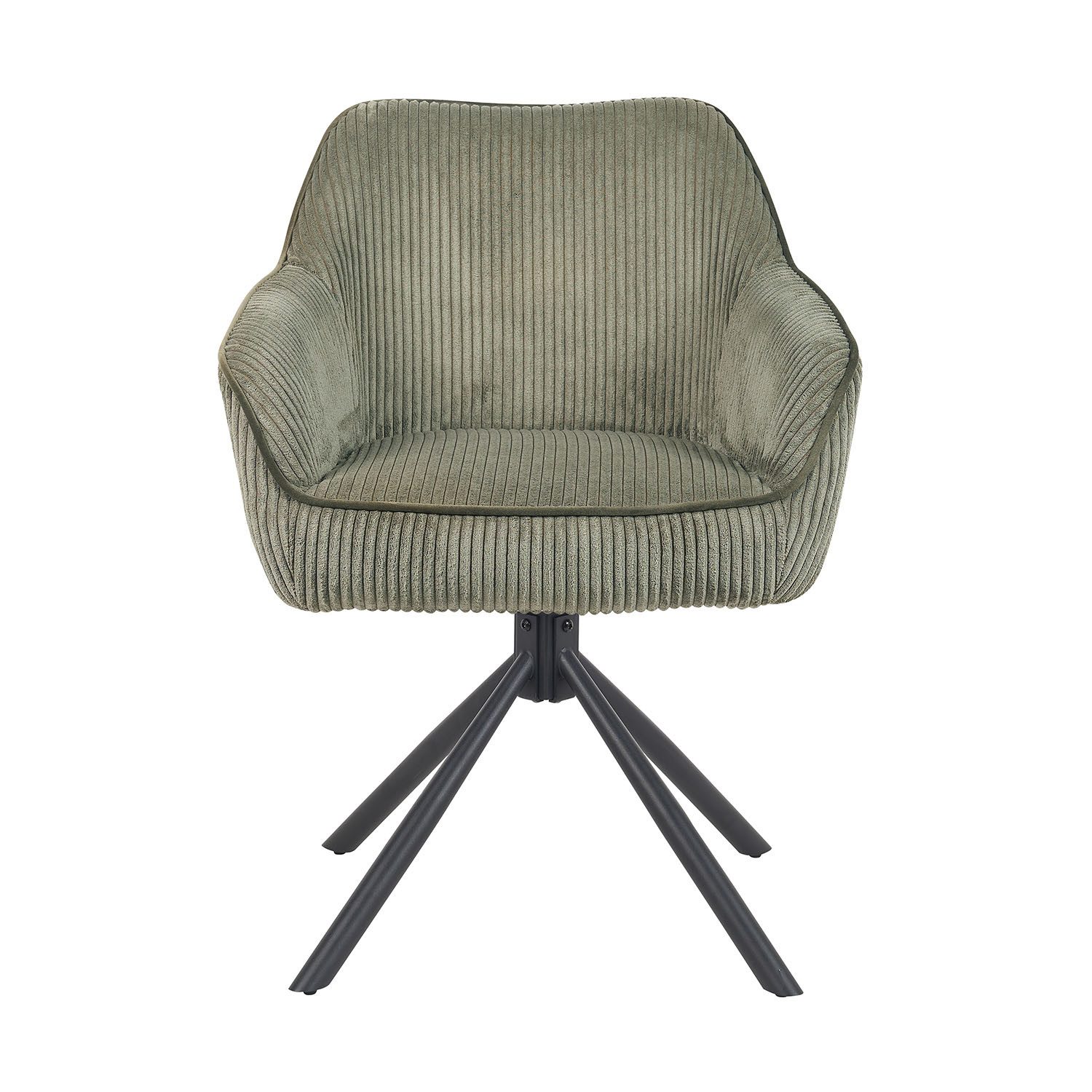 DUBI Möbel Polsterstuhl Mika-Maya, Federkern, pulverbeschichtet, 360° drehbar im 2er-Set